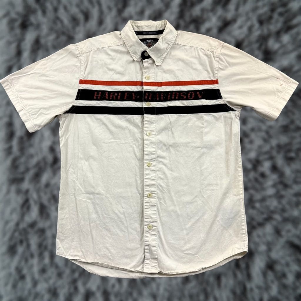 Harley Davidson VINTAGE Harley Davidson Shirt Mens L Short Sleeve Button Up Motorcycles Biker Size US L / EU 52-54 / 3 - 1 Thumbnail