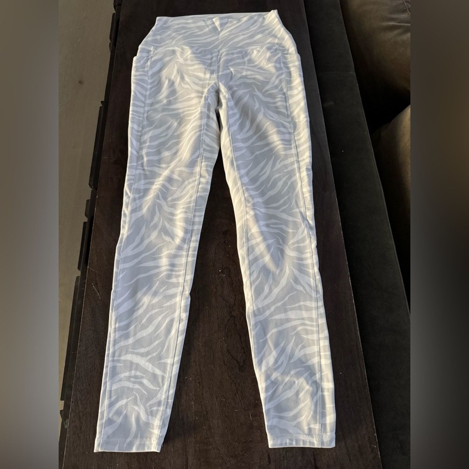 Other White Y2K Zebra Print Women Leggings size S Size 26" / US 2 / IT 38 - 1 Thumbnail