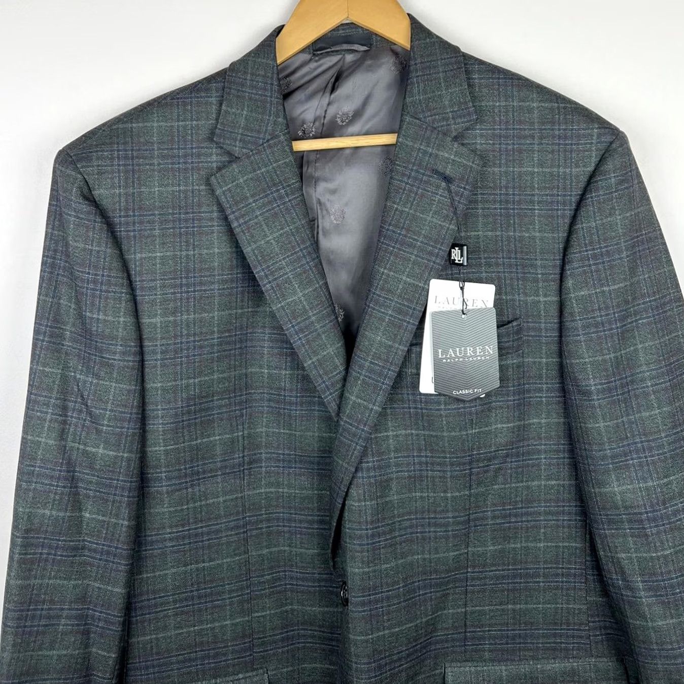 Ralph Lauren Lauren by Ralph Lauren Grey Plaid Blazer New with Tags Size 42R - 2 Thumbnail