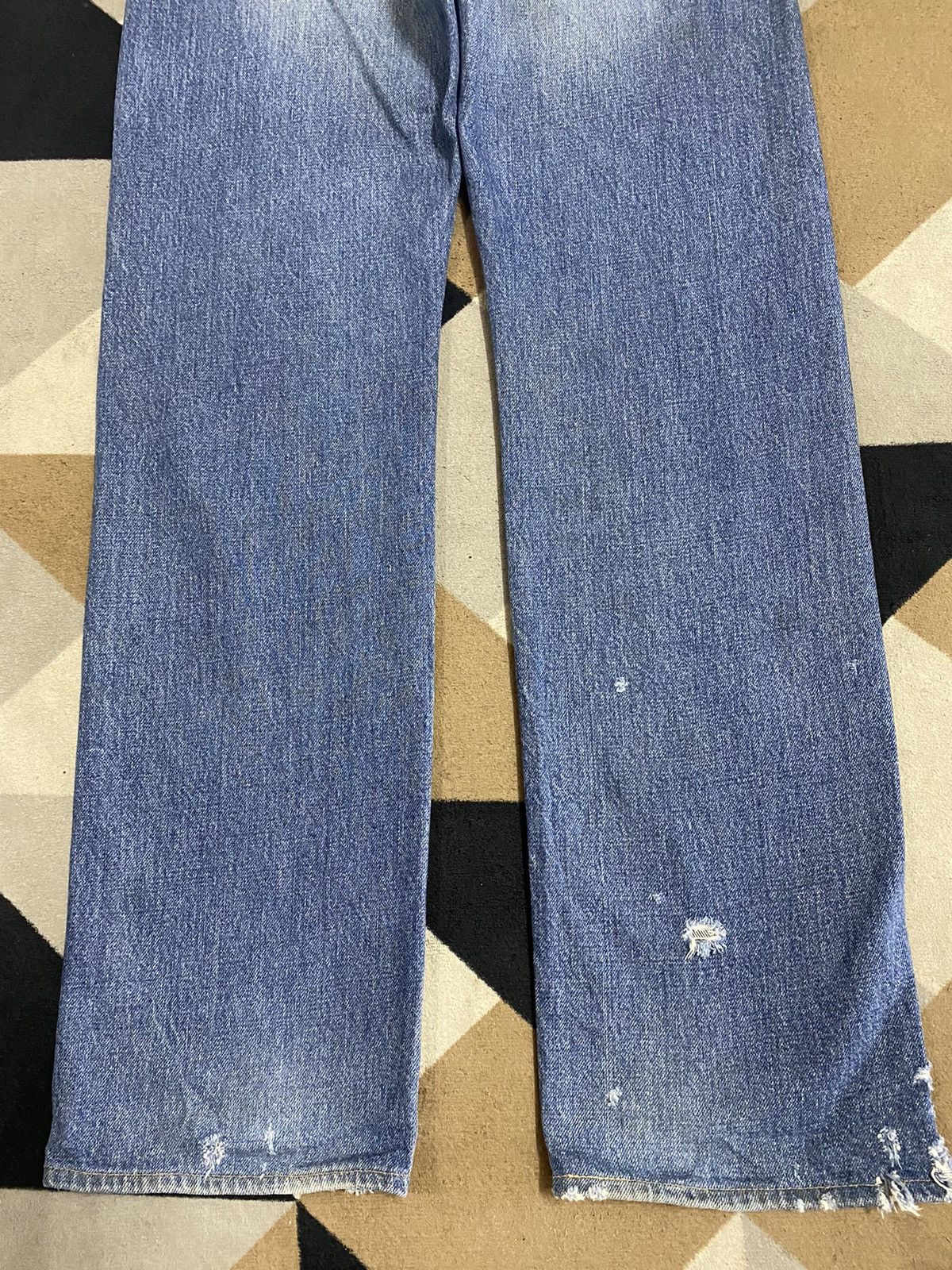 Japanese Brand Distressed - faded blue jeans with a worn look jeans Size US 30 / EU 46 - 6 Thumbnail