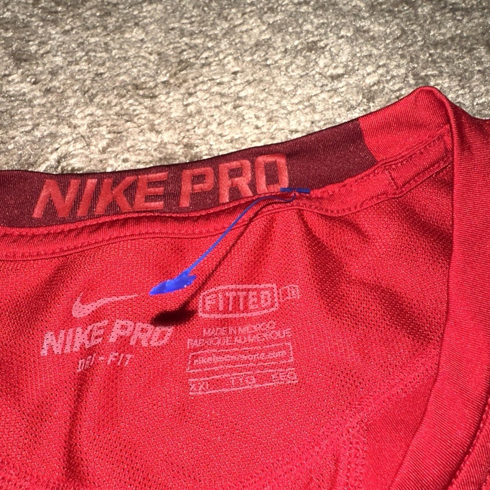 Nike Nike Pro Shirt Mens 2XL Red Dri-Fit Training Gym Workout Short Sleeve Fitted Size US XXL / EU 58 / 5 - 4 Thumbnail