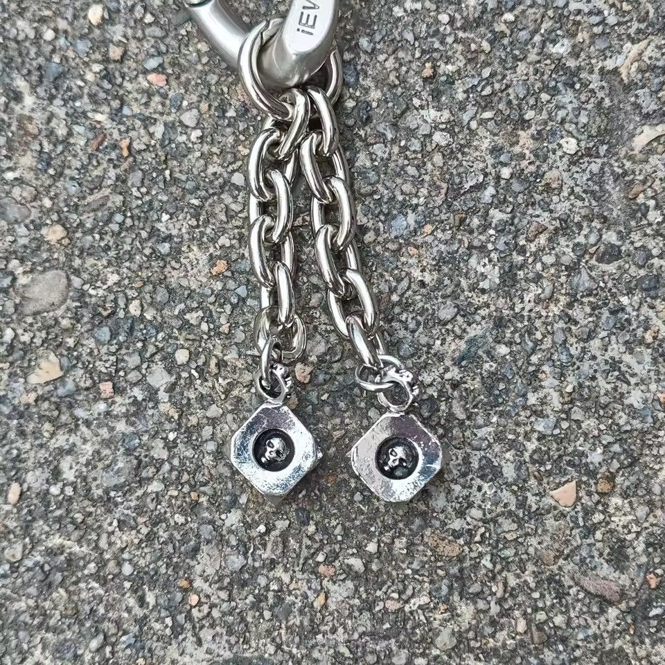 Other Gothic Streetwear Punk Carabiner Retro Skull Keychain Pants Size ONE SIZE - 2 Thumbnail