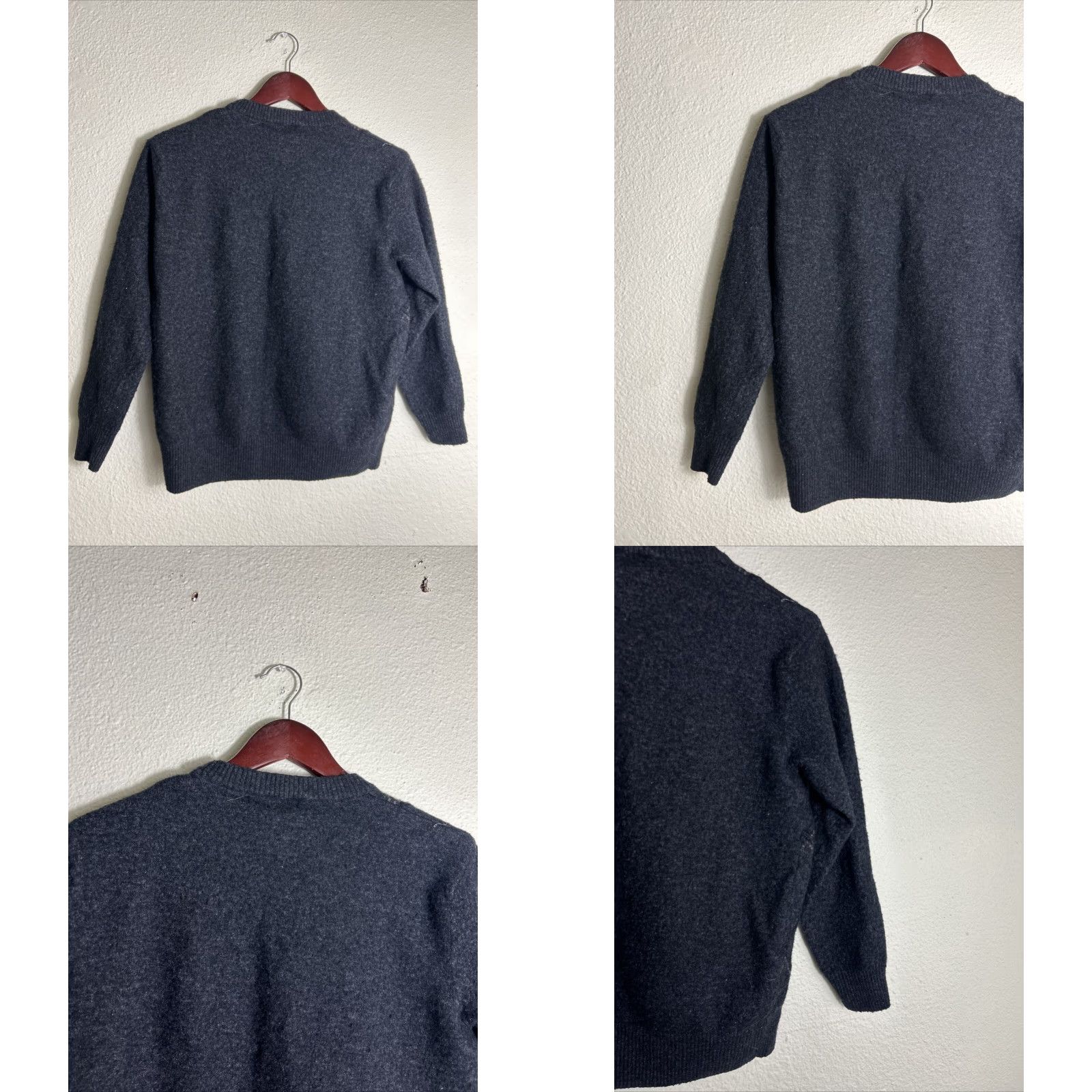 Vintage Davis And Squire Womens Large Pullover Sweater Gray Merino Wool Cashmere Blend Size L / US 10 / IT 46 - 9 Thumbnail