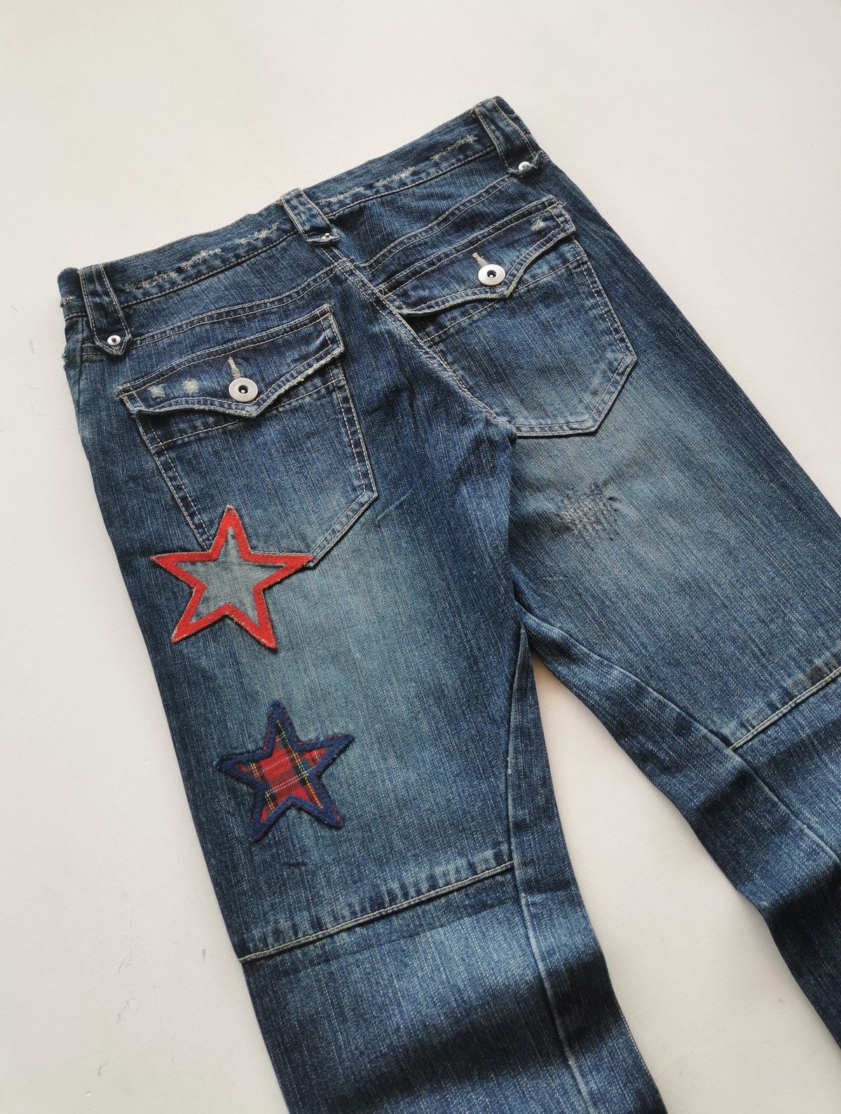 Seditionaries Stars Distressed Twist Leg Punk Denim Jeans Size US 30 / EU 46 - 5 Thumbnail