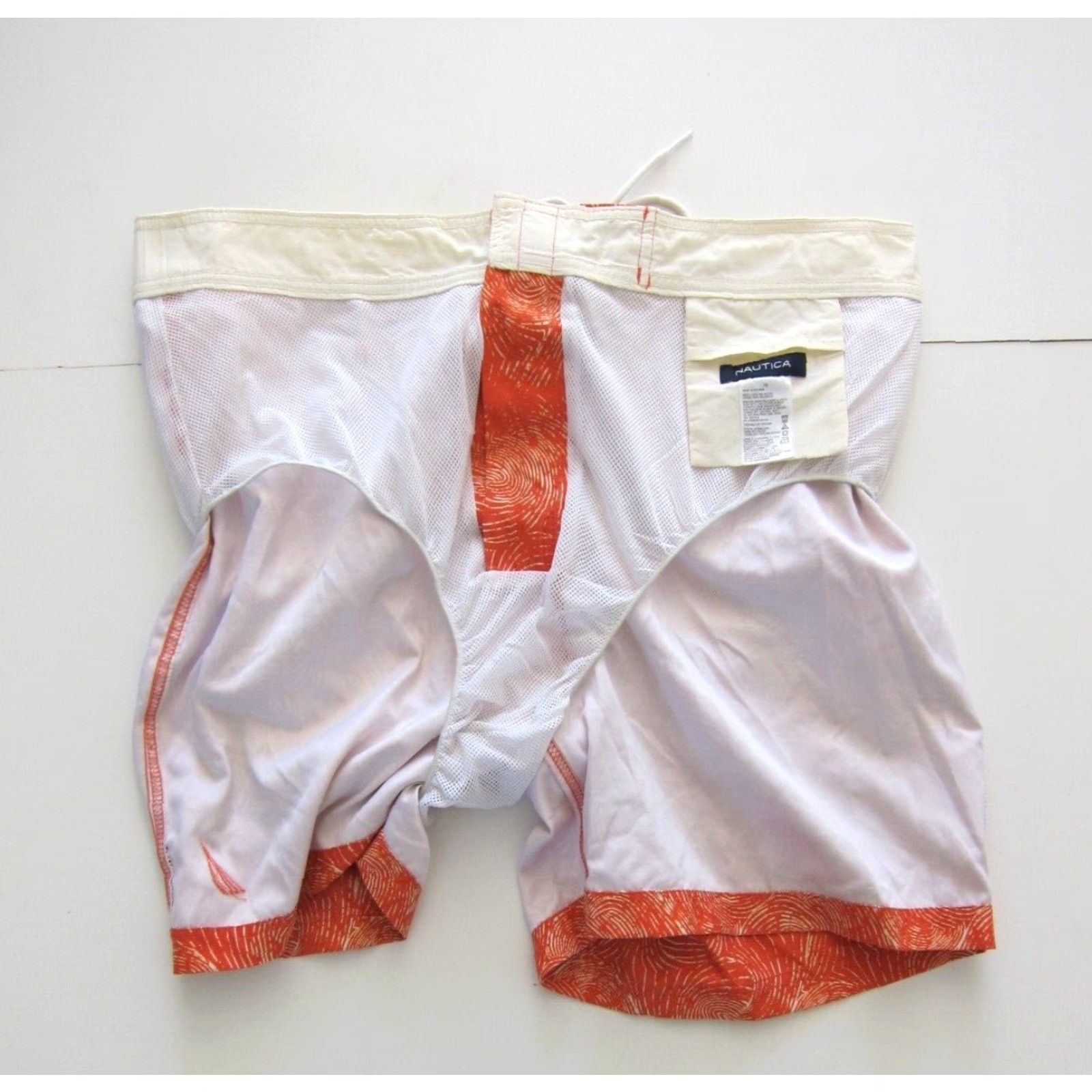 Nautica Nautica Orange White Swirl Lined Surf Beach Board Swim Short Men XL Size US 36 / EU 52 - 6 Thumbnail