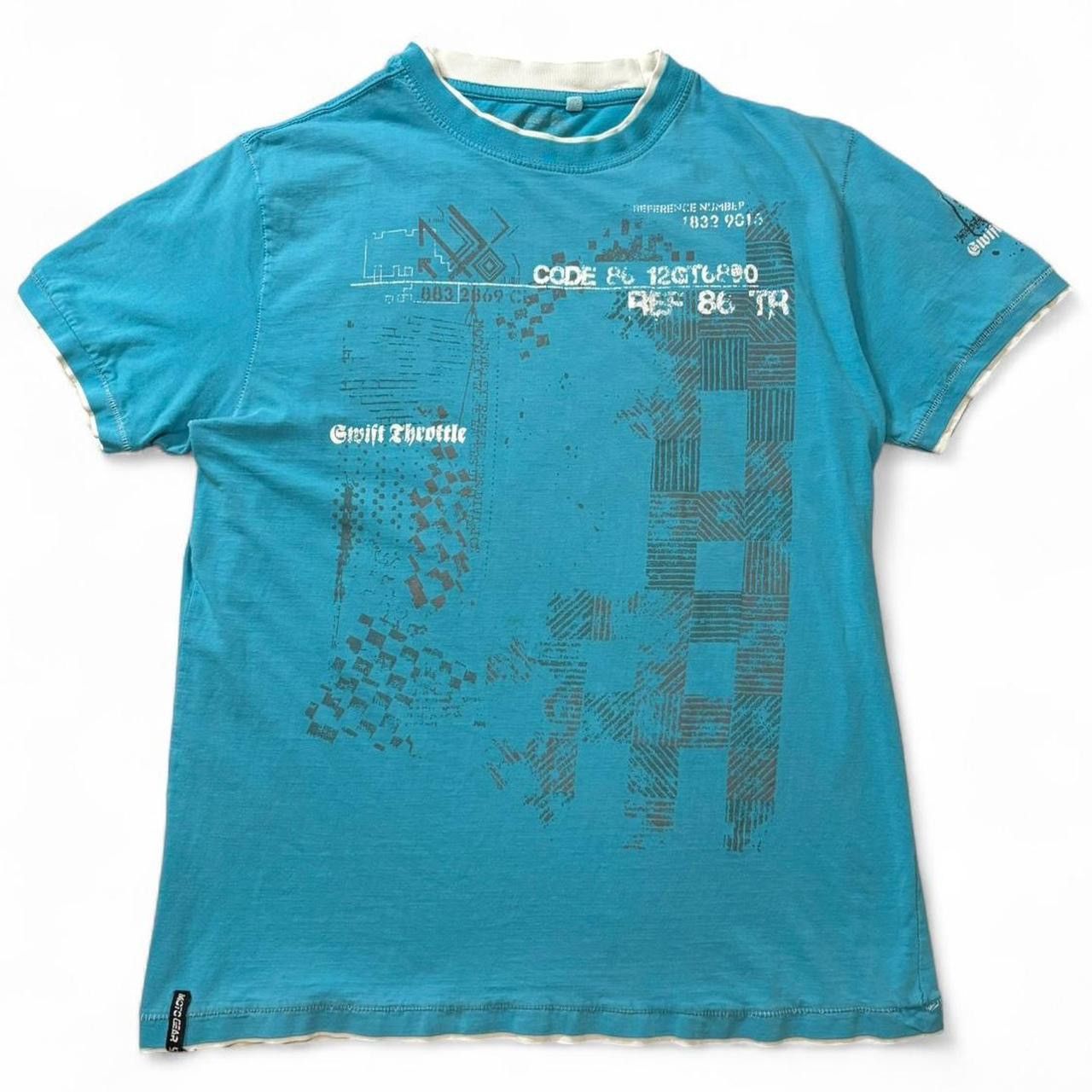 Vintage Vintage Y2K Light Blue Layered Graphic Tee - L Size US L / EU 52-54 / 3 - 1 Thumbnail