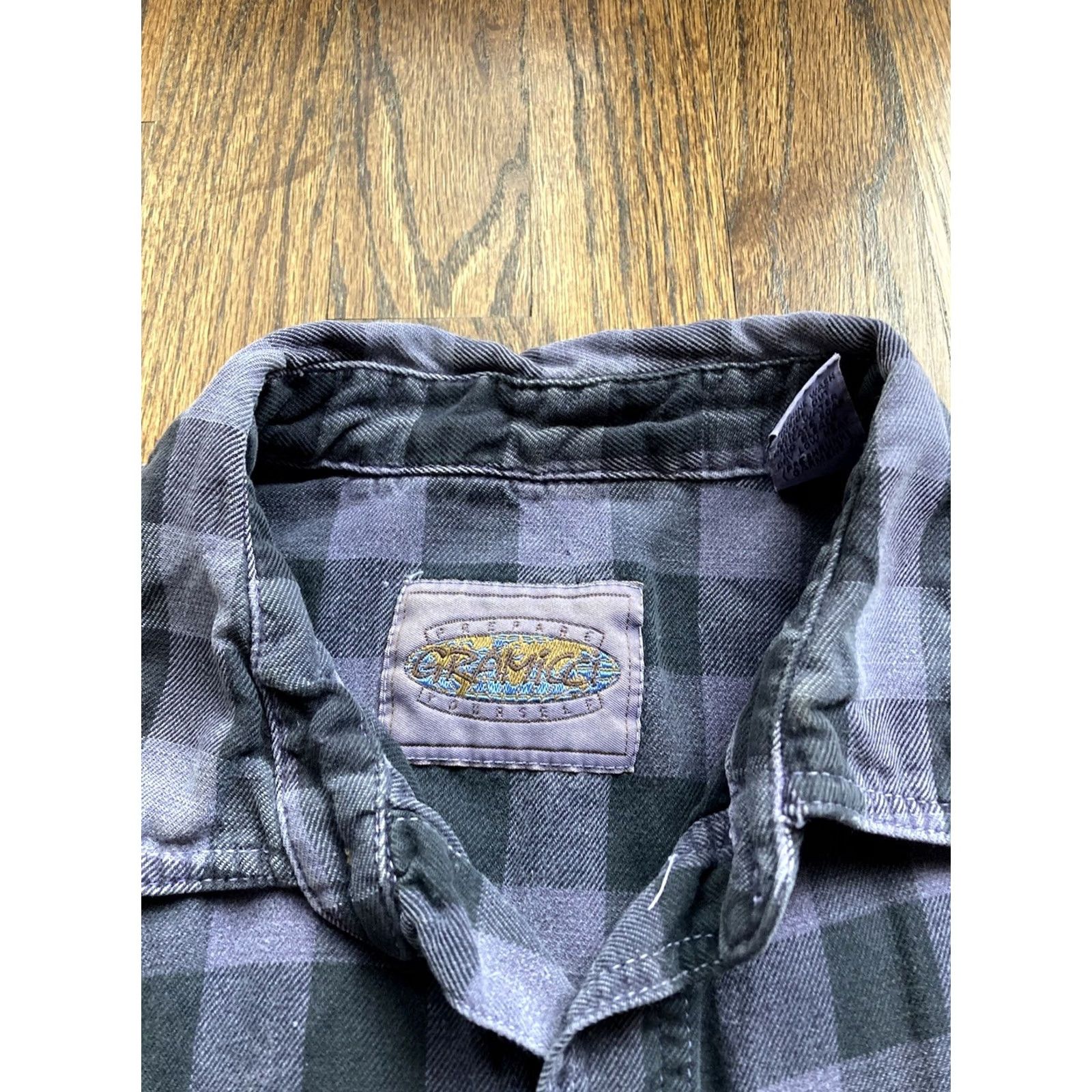 Gramicci VINTAGE Gramicci Flannel Shirt Mens M Purple Plaid Button-Up 90s USA Made Size US M / EU 48-50 / 2 - 5 Thumbnail