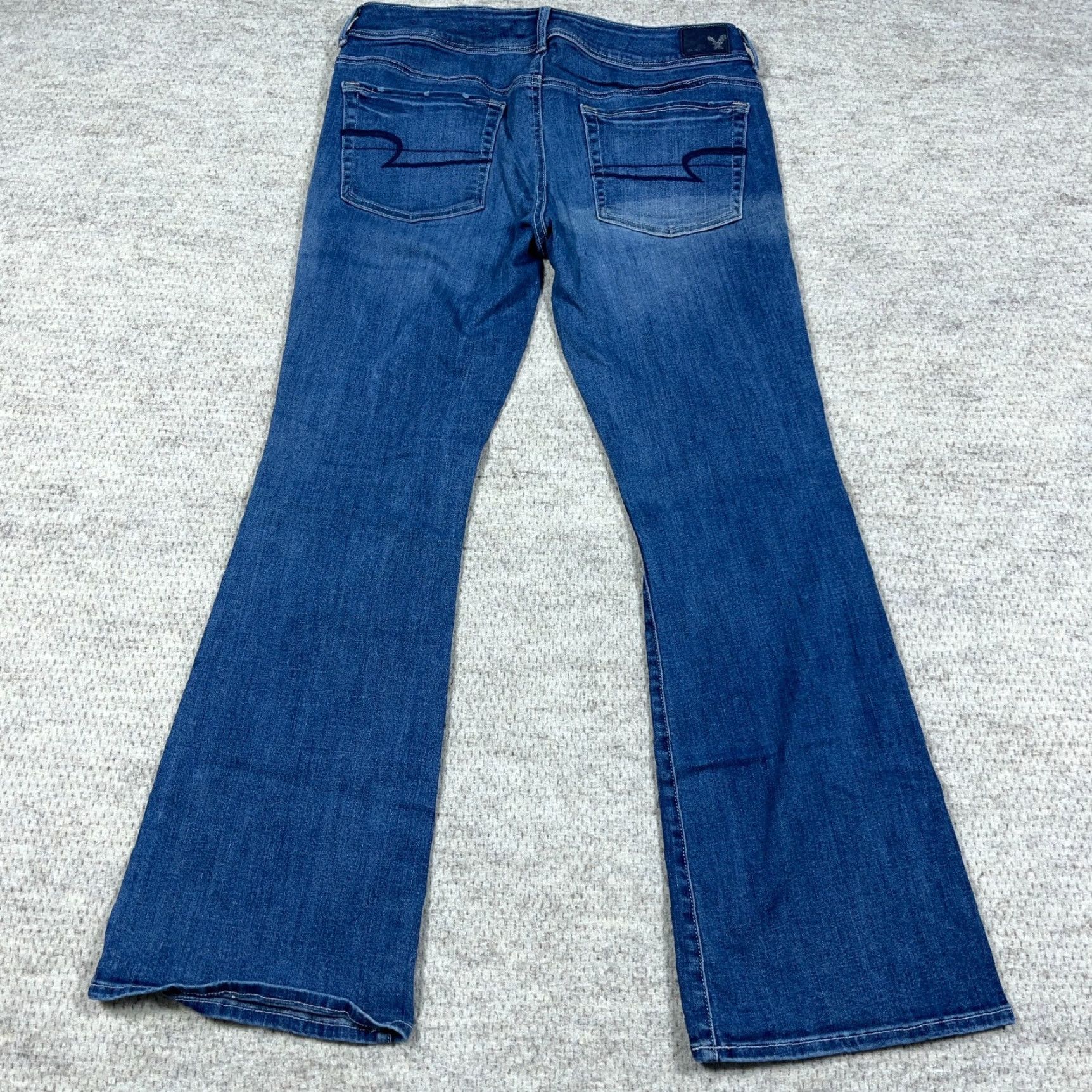 American Eagle Outfitters VINTAGE American Eagle Outfitters Jeans Women 14 Kick Boot Cut Mid Rise Med Wash Faded Denim Boho Size 36" / US 14 / IT 50 - 2 Thumbnail