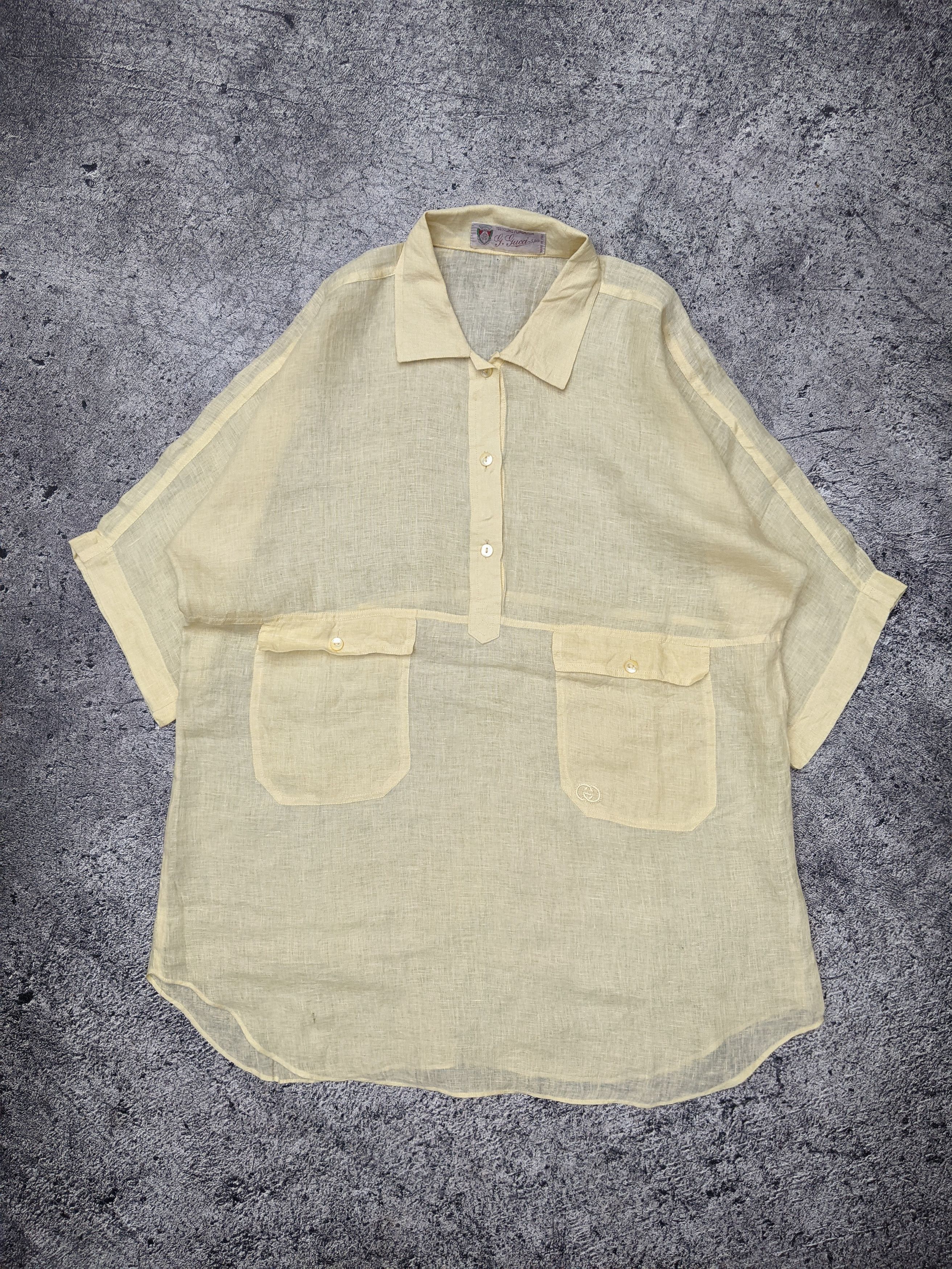 Gucci Vintage Gucci Linen Shirt Size US M / EU 48-50 / 2 - 1 Thumbnail