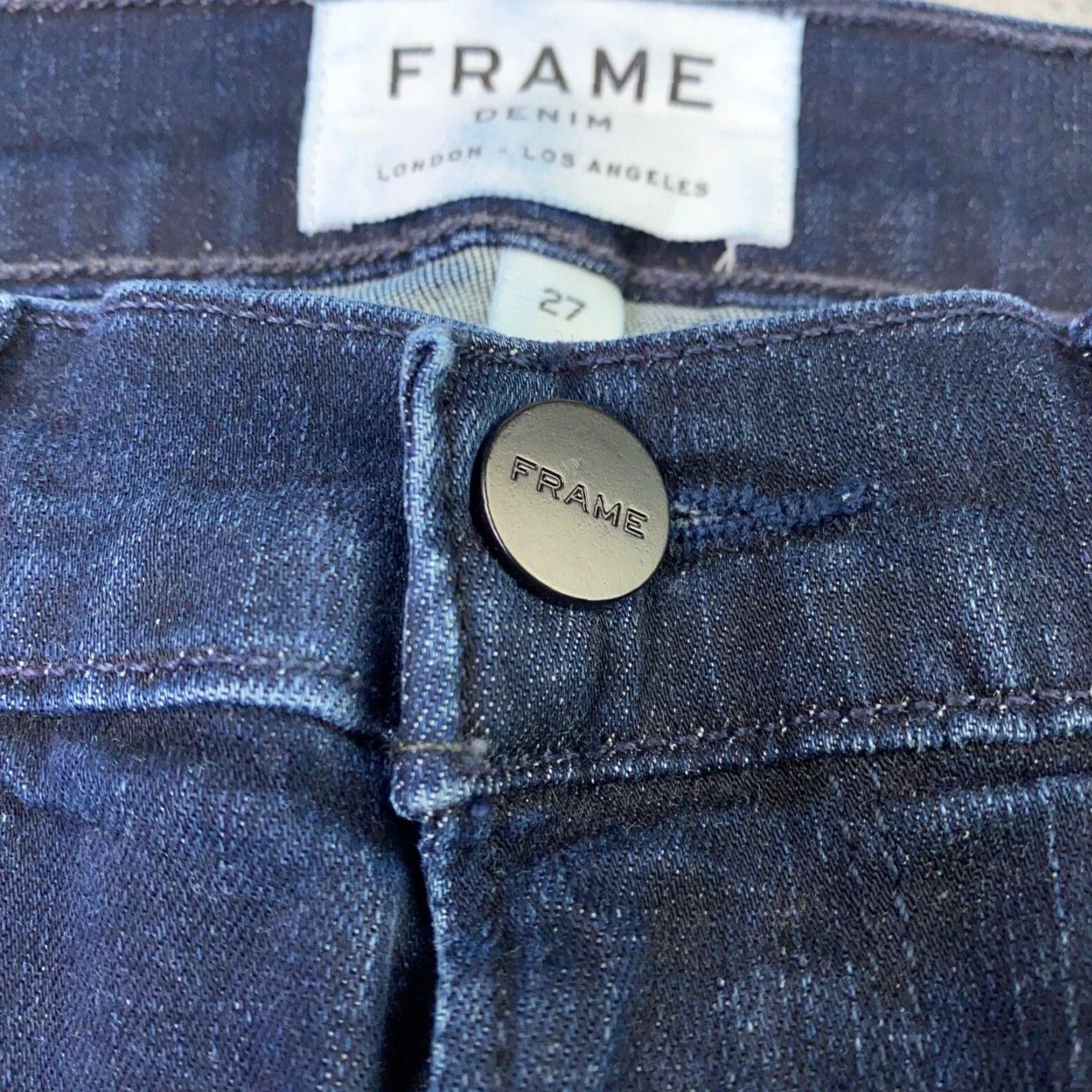 Frame Frame Jeans Womens 27 Blue Mid Rise Skinny Cropped Stretch Denim Frame Le Skinny De Jeanne Womens Jeans Size 27" / US 4 / IT 40 - 3 Thumbnail