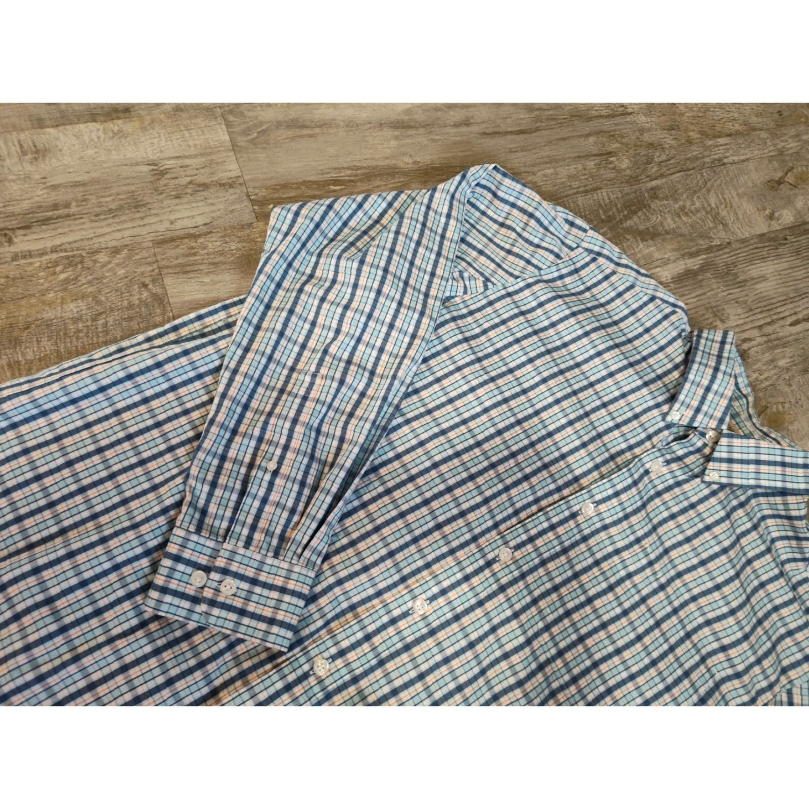 CO DULUTH TRADING CO Mens XL Tall Button-Down Shirt Plaid Blue Wrinkle Fighter - Big & Tall Casual Workwear Blue Plaid - Mens Size US XL / EU 56 / 4 - 5 Thumbnail