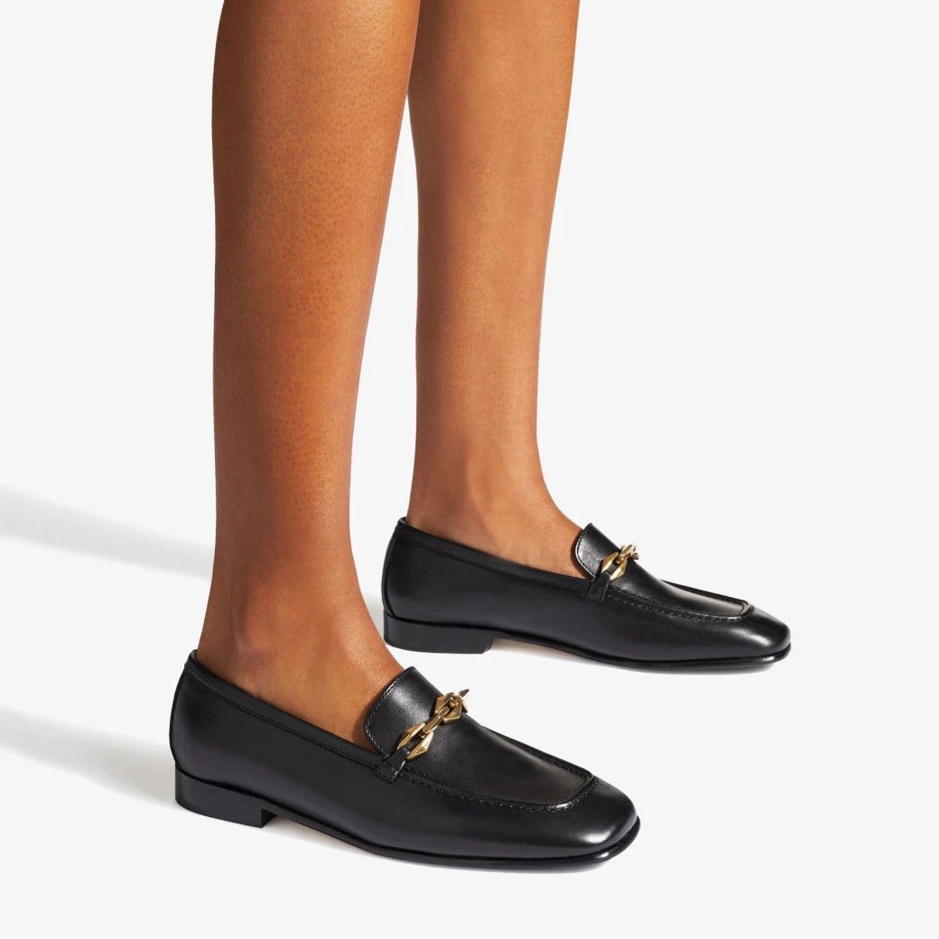 Jimmy Choo o1s22i1n1024 Tilda Loafers in Black Size US 6 / IT 36 - 2 Thumbnail