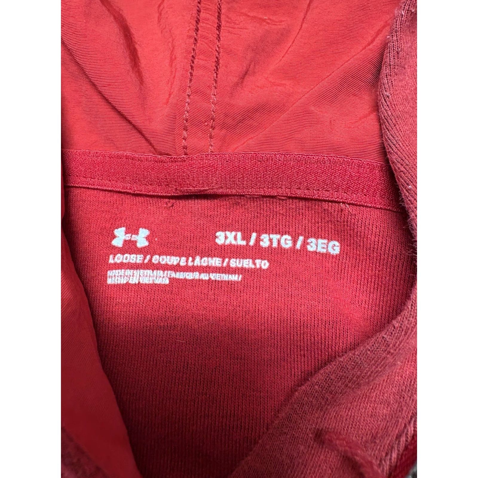 Under Armour Under Armour Hoodie Mens 3XL Red Zip Hood Loose Stretch UM1442 Kangaroo Pocket Pockets Logo Sports Pullover Hoodie Mens Red 3XL Size US XXL / EU 58 / 5 - 4 Thumbnail