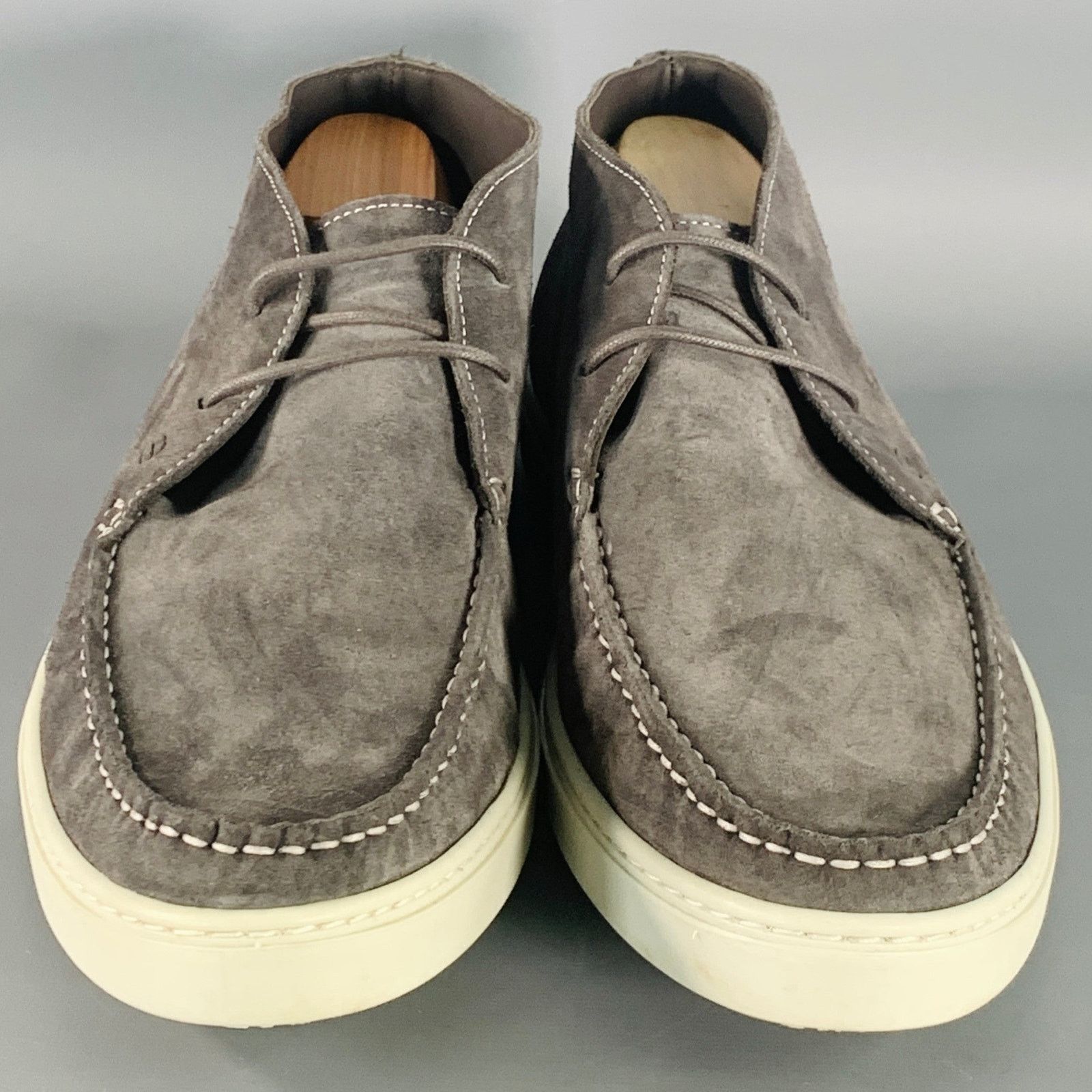Other G BROWN Size 11.5 Grey Suede Lace-Up Boat Shoes Size US 11.5 / EU 44-45 - 4 Thumbnail
