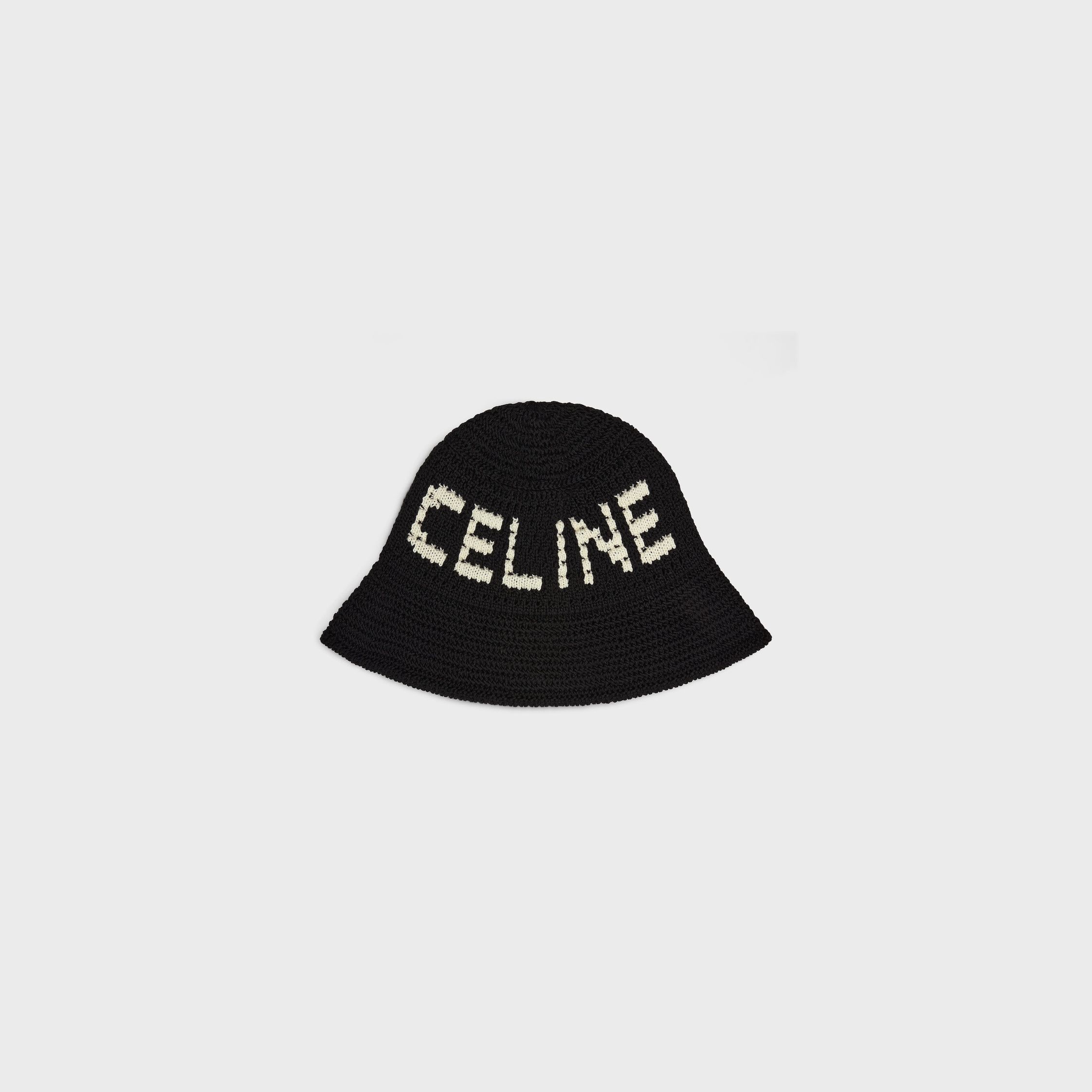 Celine CELINE BEANIE IN CROCHETED COTTON black/ecru Size ONE SIZE - 1 Thumbnail