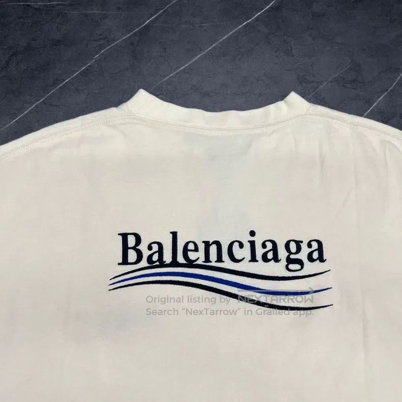 Balenciaga Balenciaga Embroidered Cola Beige Short Sleeve Size US M / EU 48-50 / 2 - 4 Thumbnail