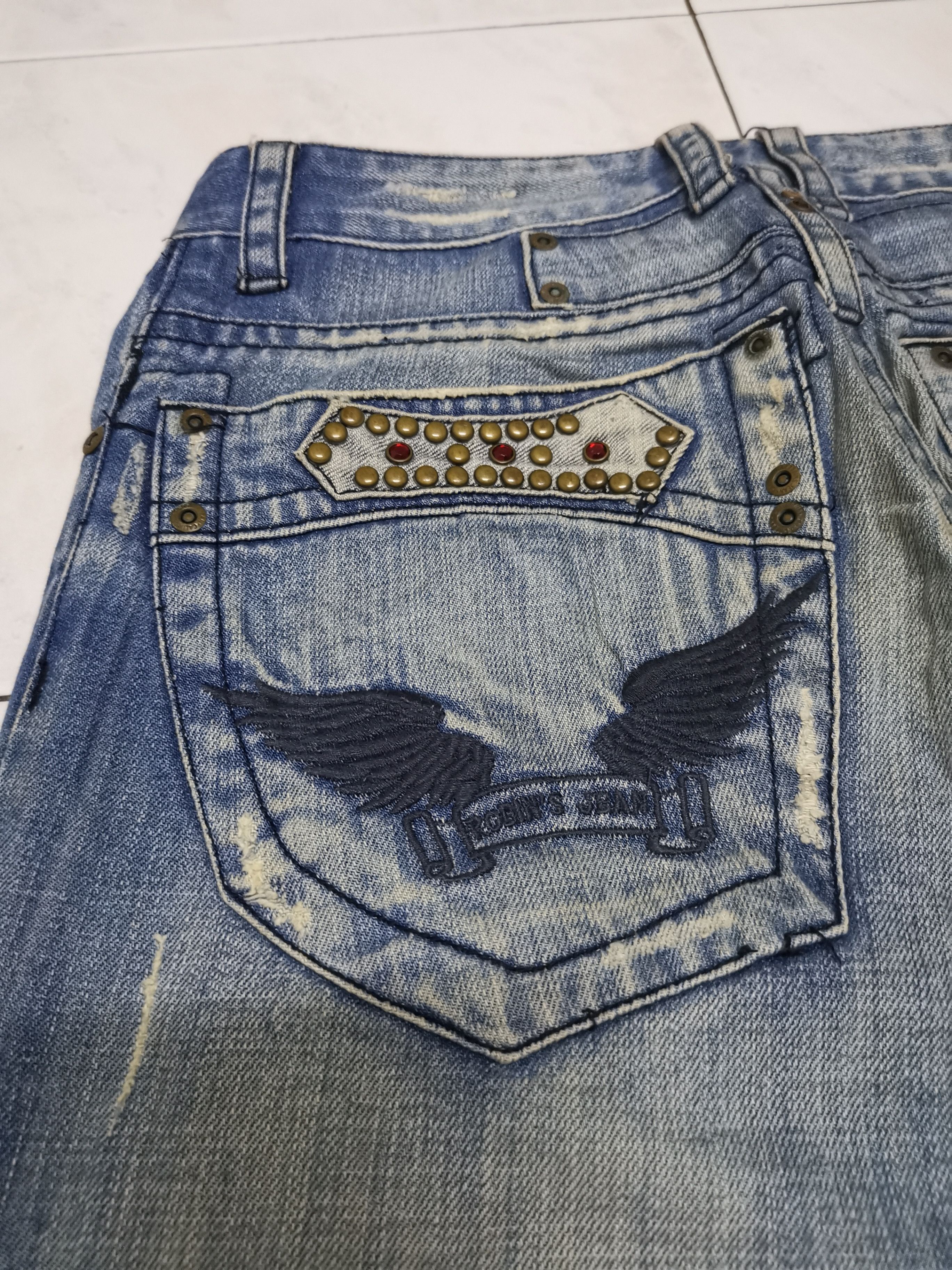 Robins Jeans Robin’s Jean Studded Denim Pants Y2K Hip Hop Rare Design Size US 31 - 2 Thumbnail