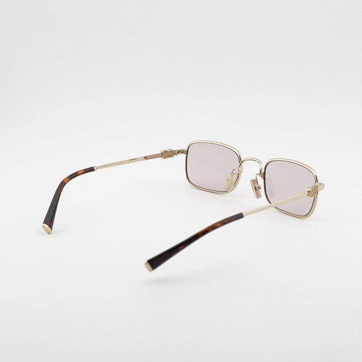 Miu Miu Miu Miu MUA53S ZVN4I0 Sunglasses Gold Rectangle Frame Size ONE SIZE - 8 Thumbnail