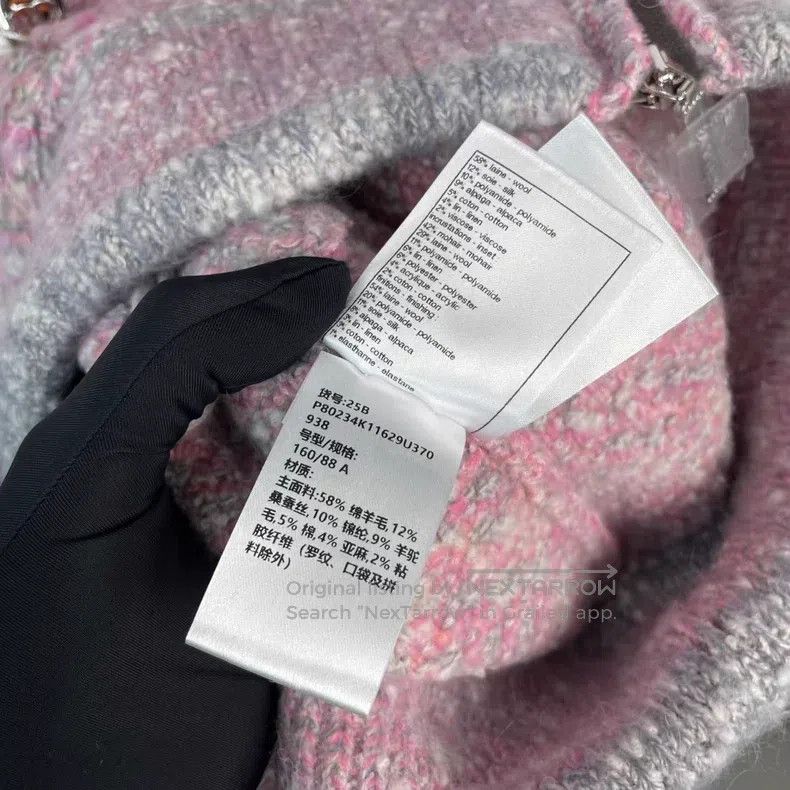 Chanel Chanel 25B pink grey pink woollen jacket Size XS / US 0-2 / IT 36-38 - 6 Thumbnail