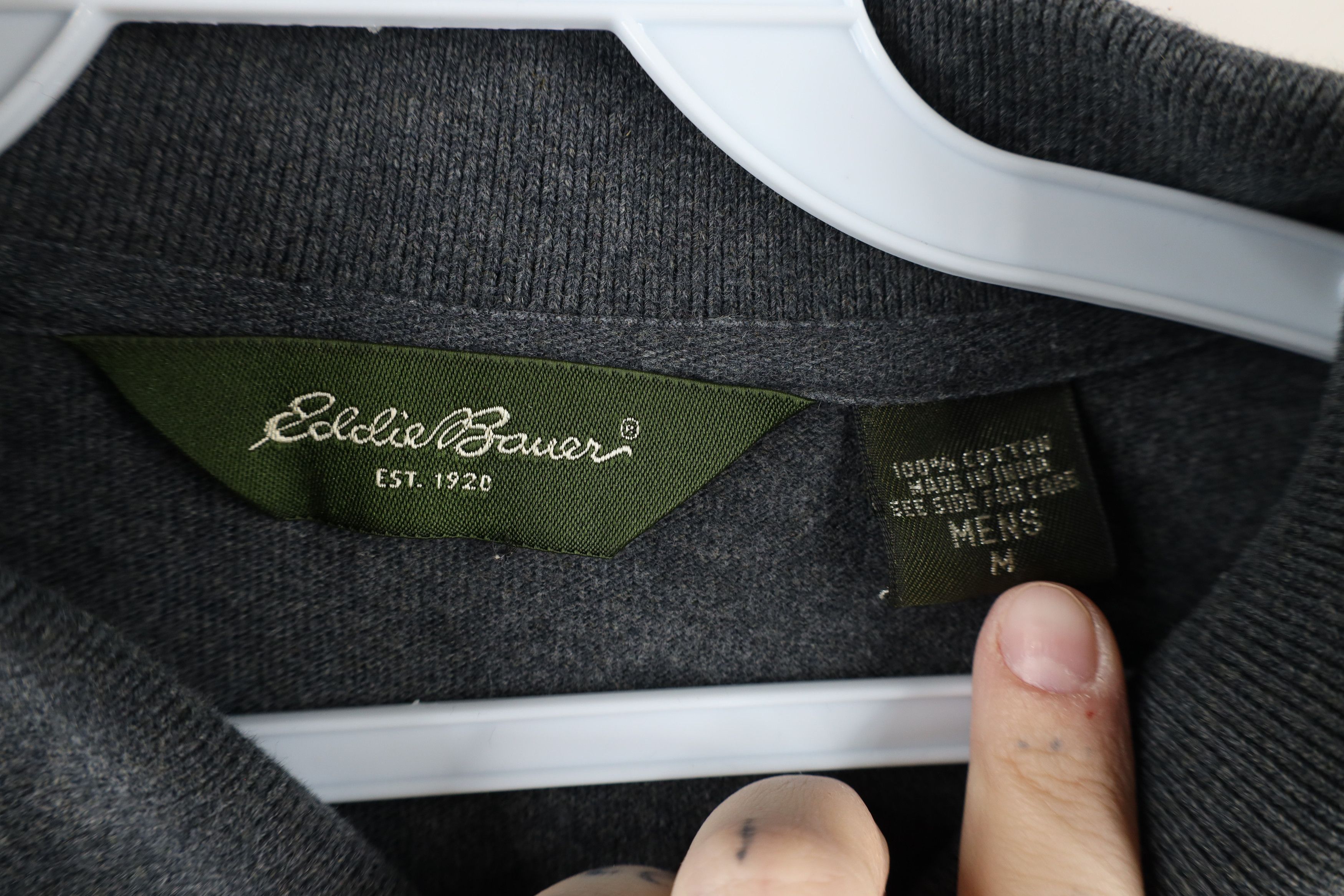 Eddie Bauer × Vintage Vintage 90s Eddie Bauer Long Sleeve Collared Rugby Polo Gray Size US M / EU 48-50 / 2 - 6 Thumbnail