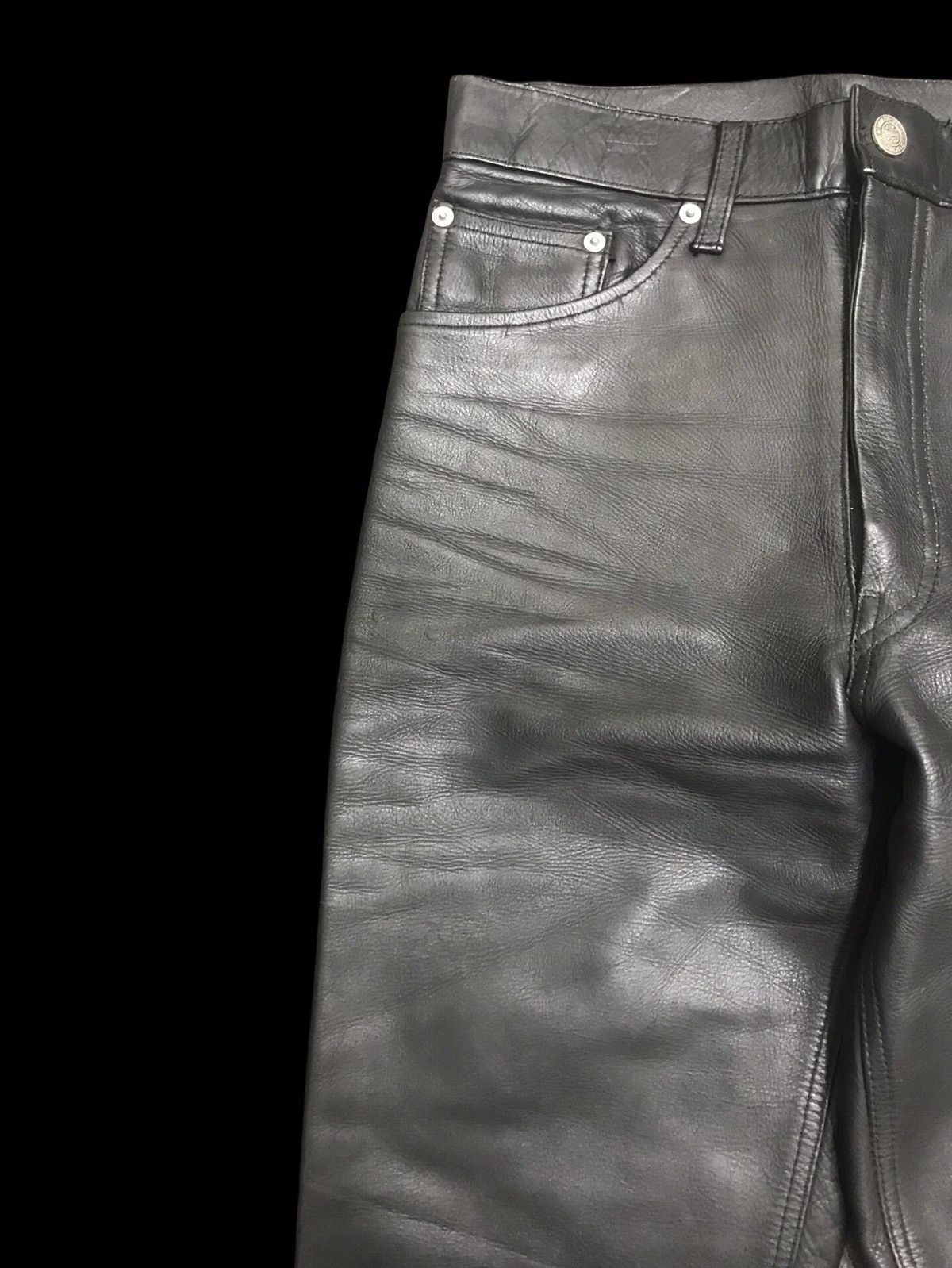 Genuine Leather 💥BIKER LEATHER PANT💥HUMAN BEING JAPAN LEATHER PANT F312 Size US 27 - 4 Thumbnail