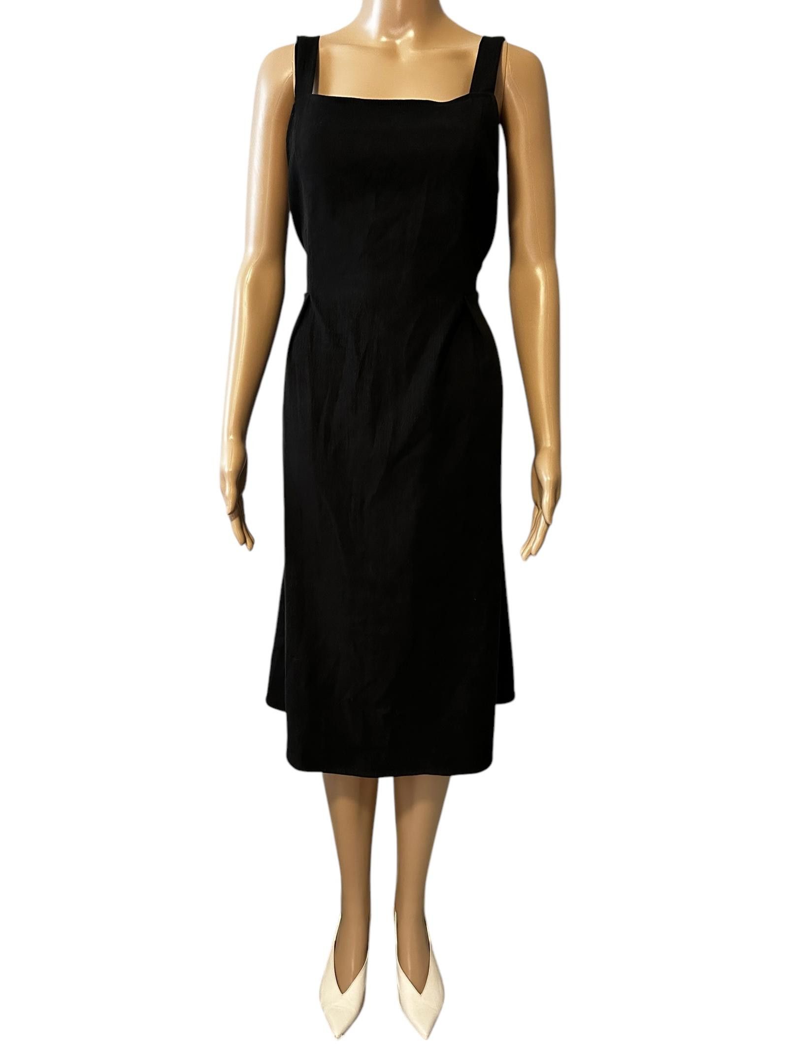 Daytona Elegant Black Midi Dress with Square Neckline Size S / US 4 / IT 40 - 3 Thumbnail