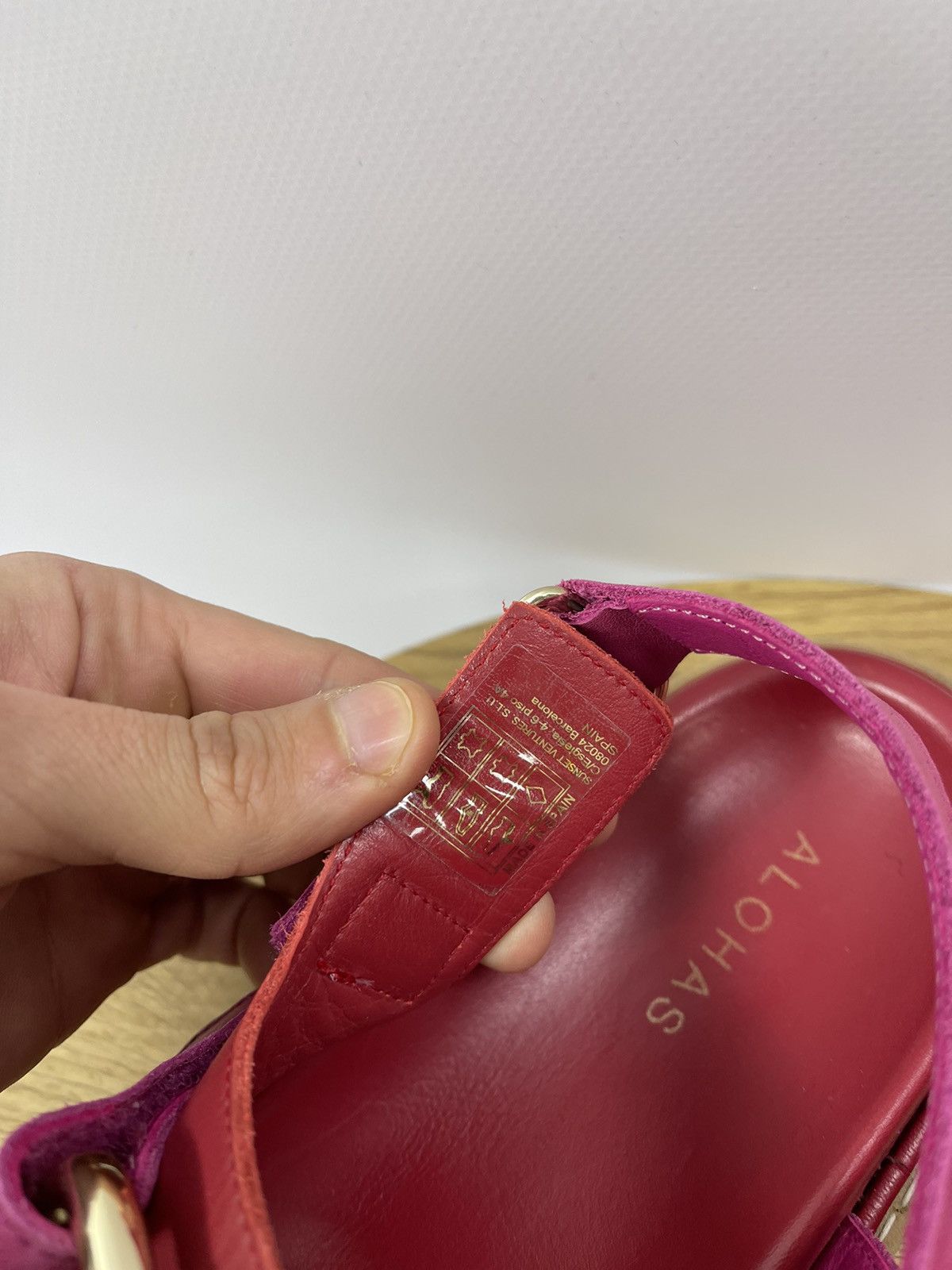 ALOHAS ALOHAS Harper Pink Leather Sandals Brand Flat Shoes 42 EU Size US 12 / IT 42 - 5 Thumbnail