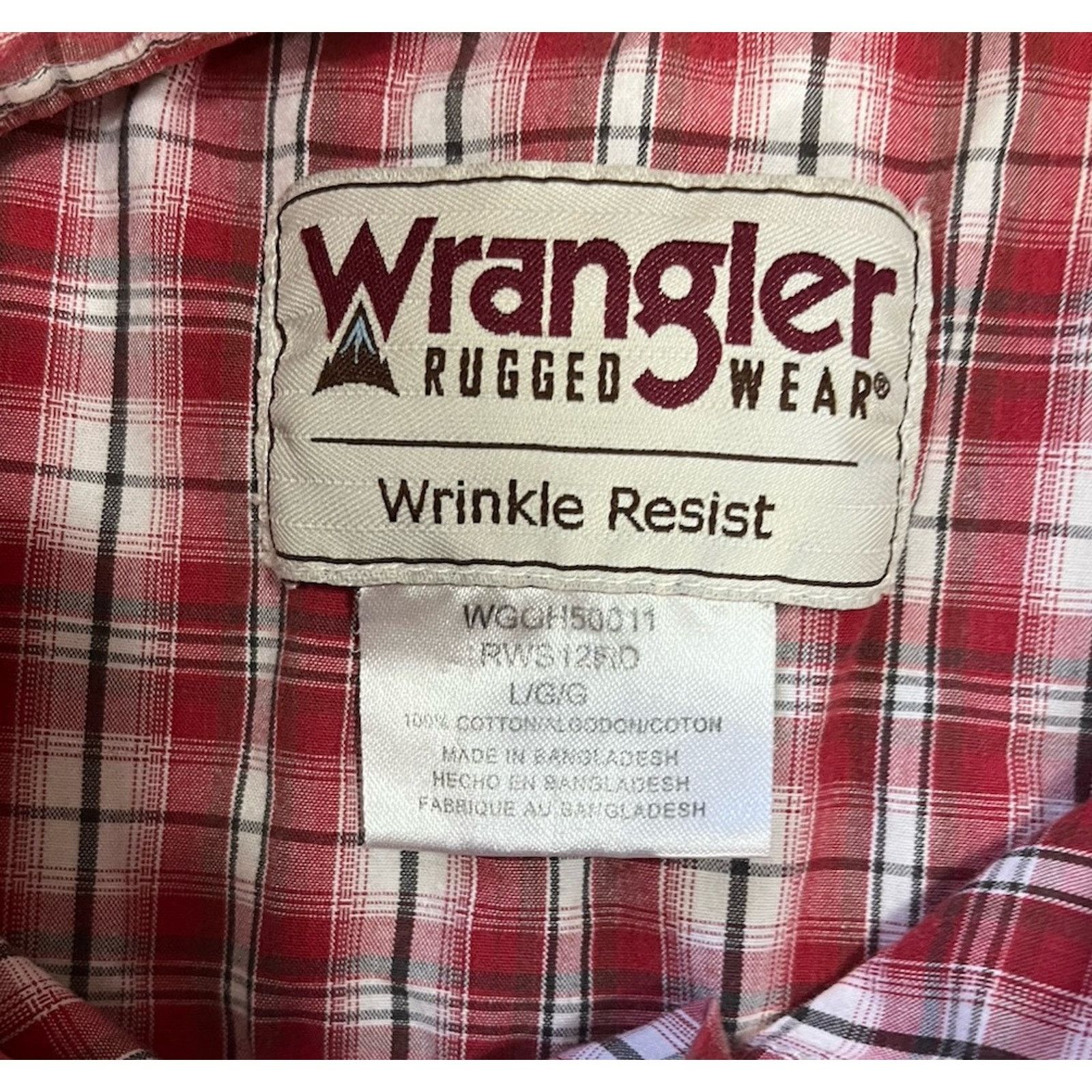 Wrangler Wrangler Rugged Wear Men's Wrinkle Resist Red Shirt XL Plaid Size US XL / EU 56 / 4 - 6 Thumbnail