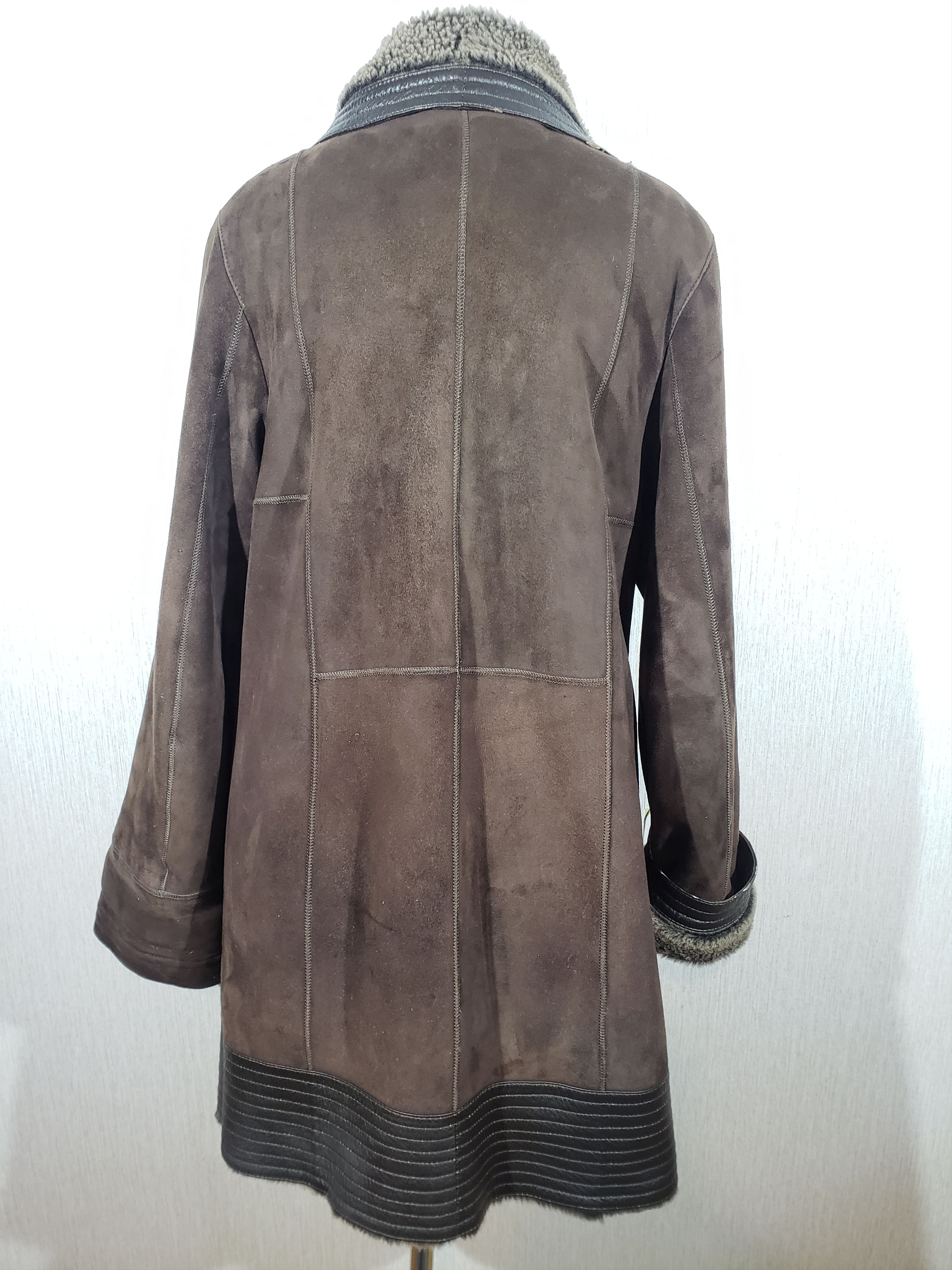 Other Stylish brown sheepskin coat with a wide collar. Size XL / US 12-14 / IT 48-50 - 4 Thumbnail