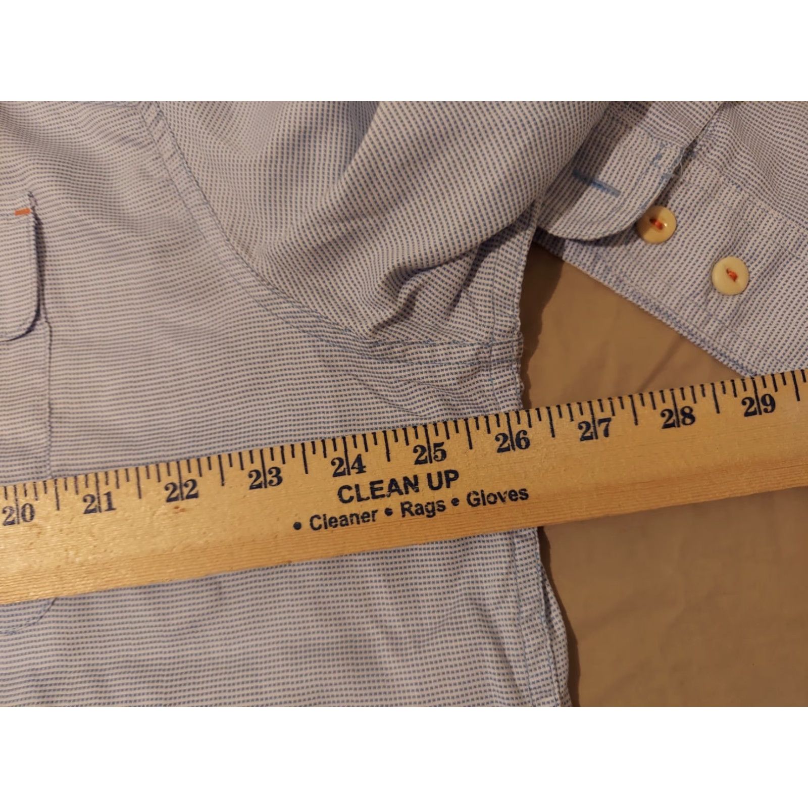 Orvis Orvis Mens Dress Shirt XL Blue Button Cotton Long Sleeve Collared Button-Up Classic Pockets Regular Adult Mens Size 46R - 5 Thumbnail