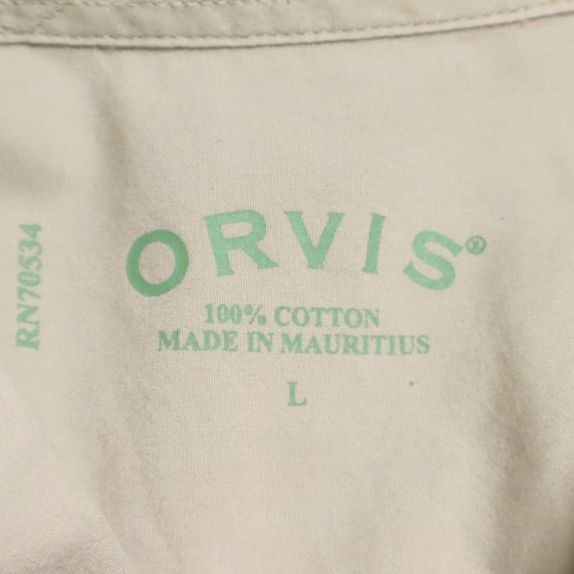 Orvis Orvis Fly Fishing Cotton Solid Long Sleeve Button Down Shirt Beige Men's L Size US L / EU 52-54 / 3 - 5 Thumbnail