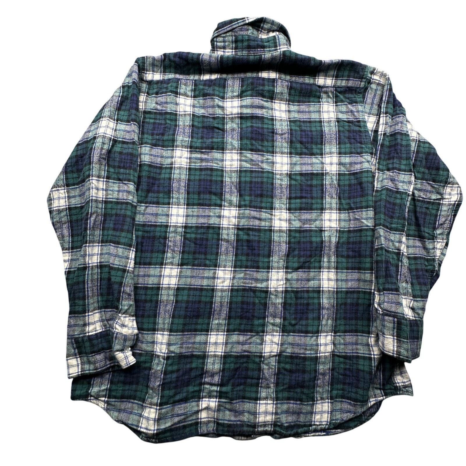 L.L. Bean Vintage LL Bean Green Plaid Flannel Button Up L Button Down Size US L / EU 52-54 / 3 - 2 Thumbnail