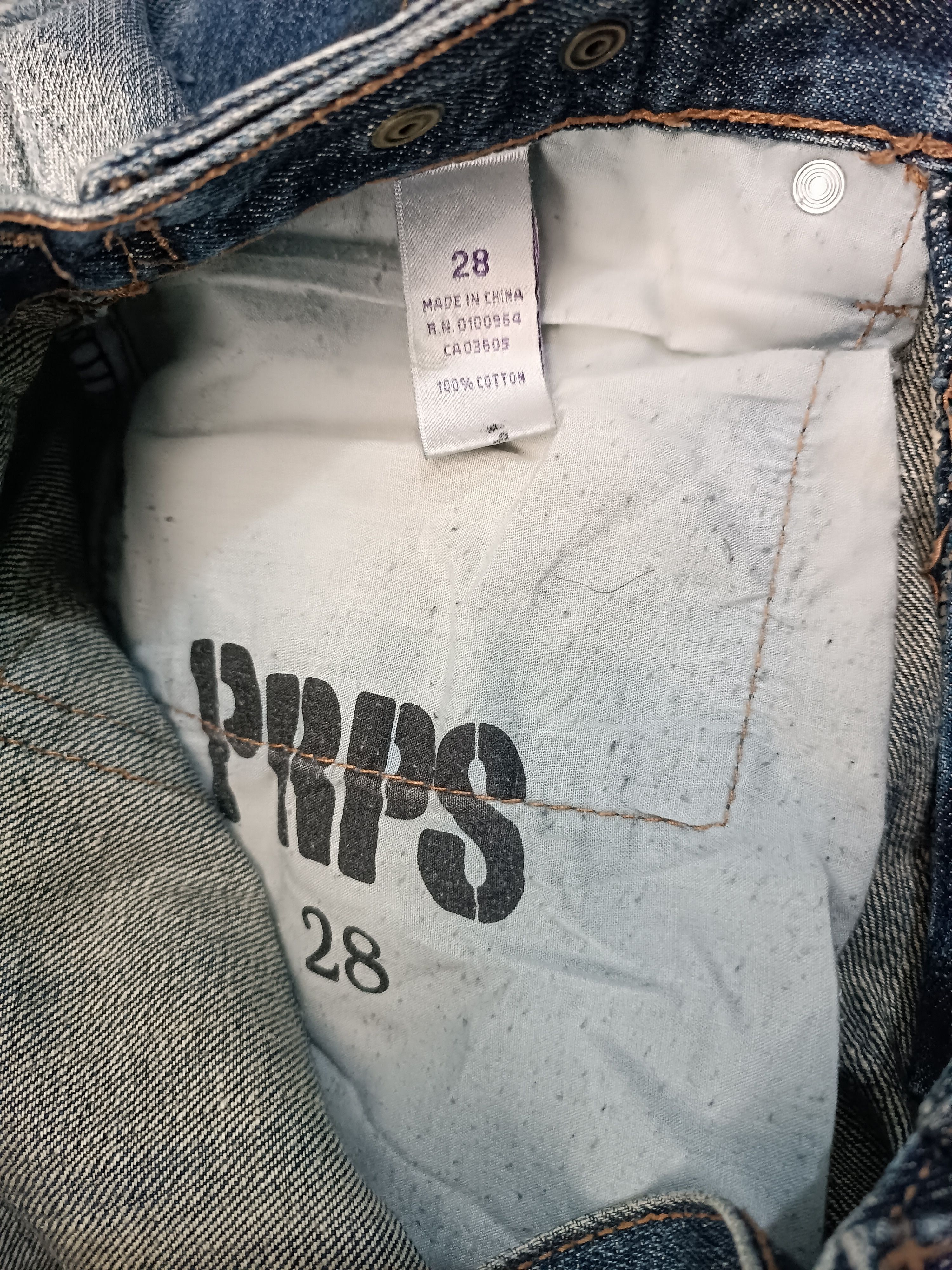 Japanese Brand Vintage Prps Noir Denim Distressed Waxed Coat Jeans Size US 28 / EU 44 - 7 Thumbnail