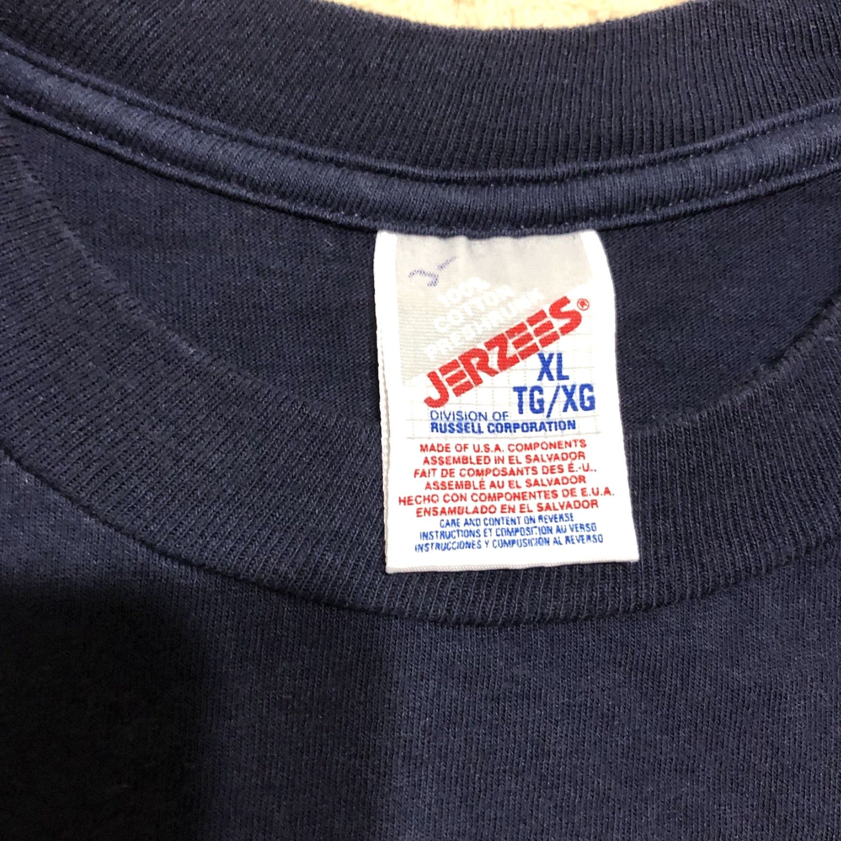 Jerzees VINTAGE Jerzees T-Shirt Intercourse Pennsylvania Navy Blue XL Mens Graphic 80s 90s USA Dynre Sales Co. Shirt Size US XL / EU 56 / 4 - 4 Thumbnail