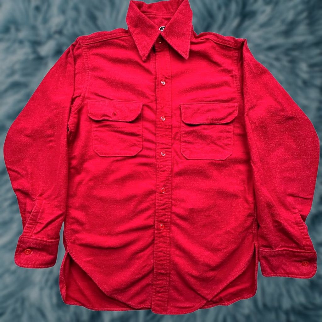 Vintage VINTAGE Woolrich Chamois Flannel Button Up Shirt Mens M 15 Long Sleeve Red Size US M / EU 48-50 / 2 - 1 Thumbnail