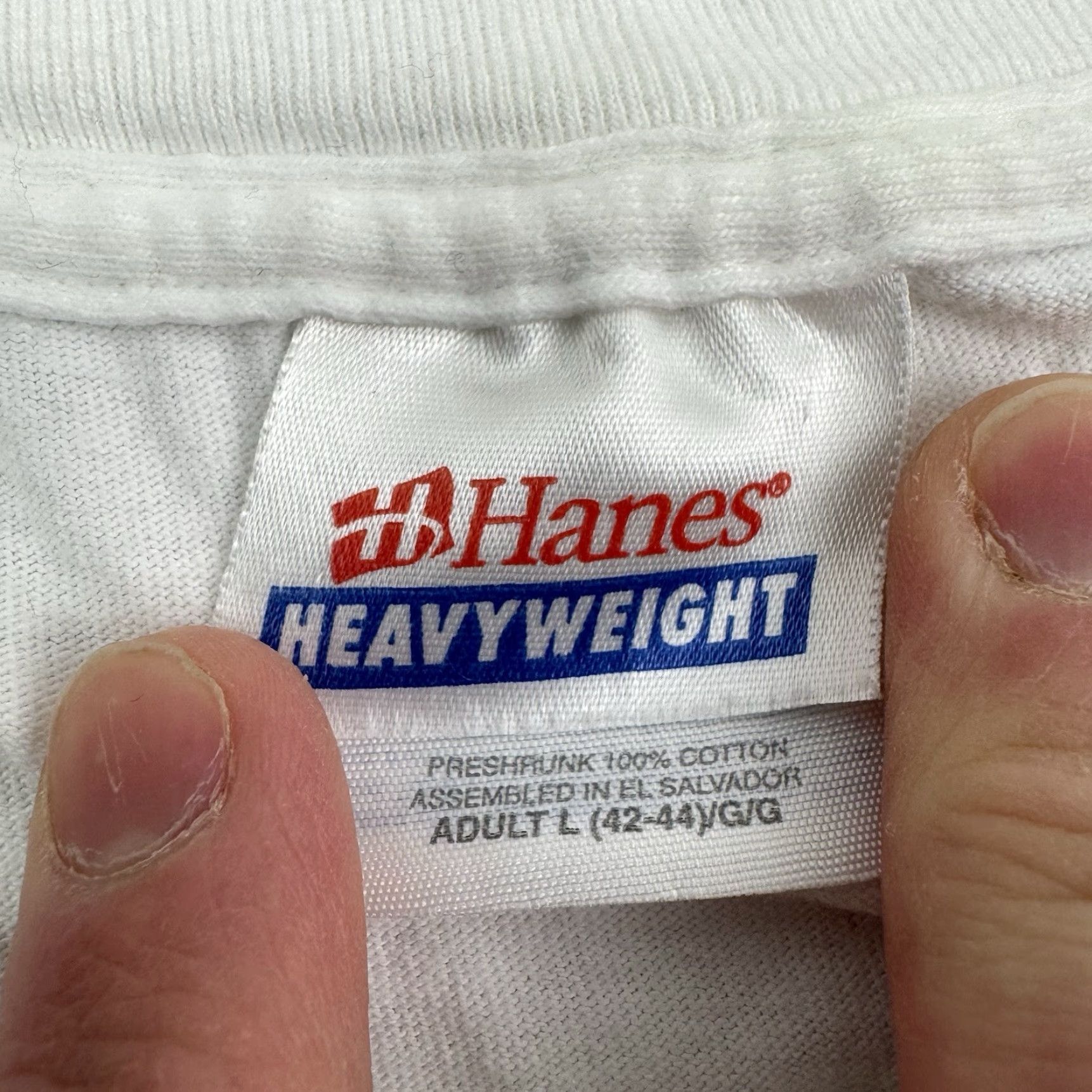 Hanes VINTAGE 9/11 Memorial T Shirt Men Large White Cartoon Statue of Liberty Patriotic USA 90s Size US L / EU 52-54 / 3 - 6 Thumbnail