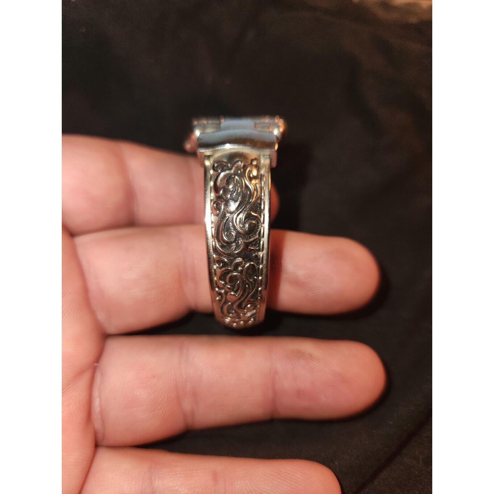 Lafayette 148 Lafayette Japan silver Cuff Vtg Retro Stainless new battery Size ONE SIZE - 3 Thumbnail