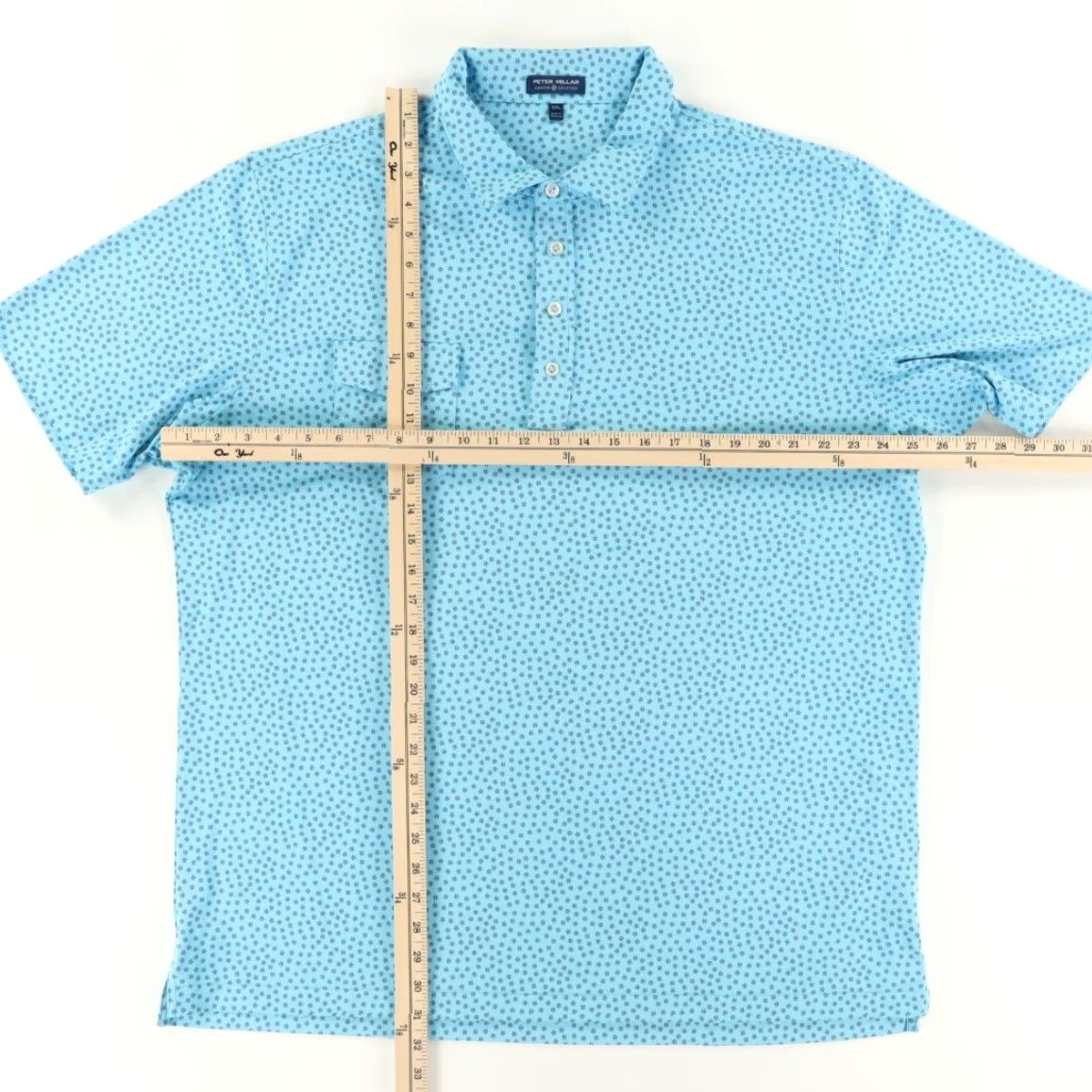 Peter Millar Peter Millar Crown Crafter Tempo Stretch Polo Shirt Blue Men's 2XL Shirt Polo Men Blue Crown Crafter Tempo Stretch Polyester All Over Print 2XL Mens Size US XXL / EU 58 / 5 - 3 Thumbnail