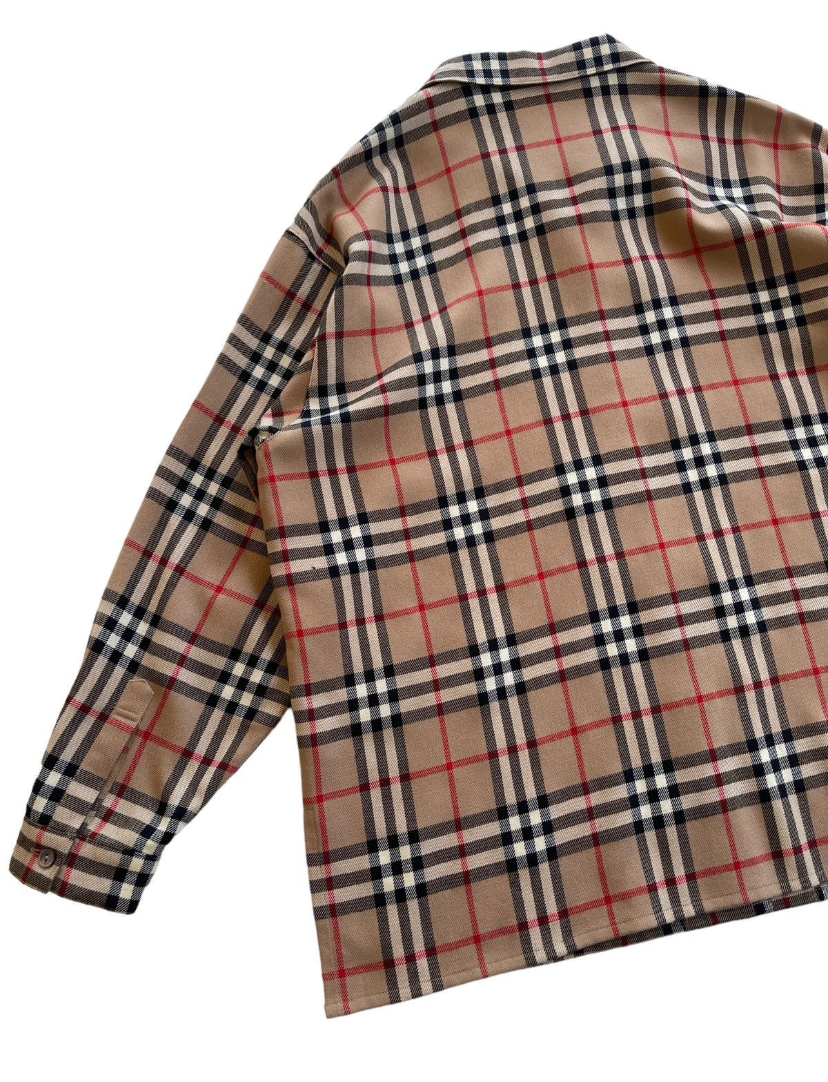 Burberry Oversized Burberrys Nova Checked Wool Vintage Shirt Size L / US 10 / IT 46 - 5 Thumbnail