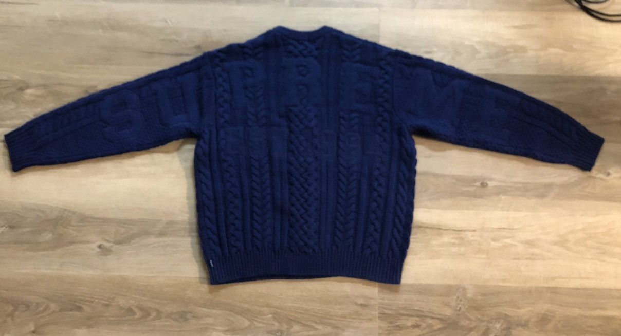 Supreme Appliqué cable knit sweater Supreme Appliqué Cable Knit Sweater (FW23) - $198