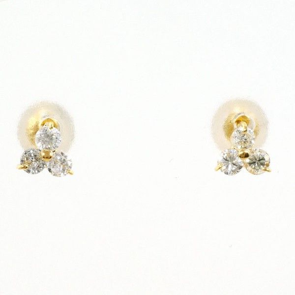 Luxuness 18K Yellow Gold Diamond Earrings Jewelry Leather Earrings, Women's