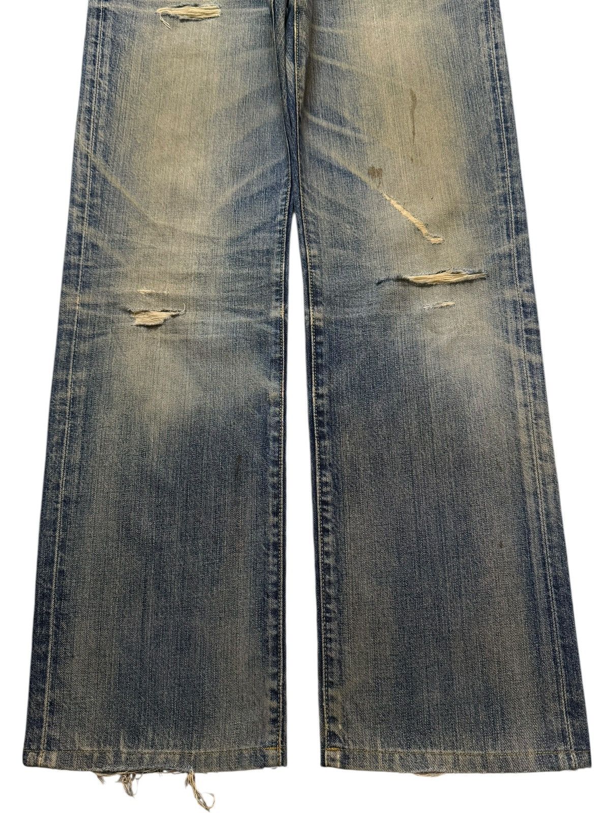 Uniqlo Vintage Y2K Uniqlo Mud Wash Whiskers Distress Wide Leg Loose Size US 34 / EU 50 - 6 Thumbnail