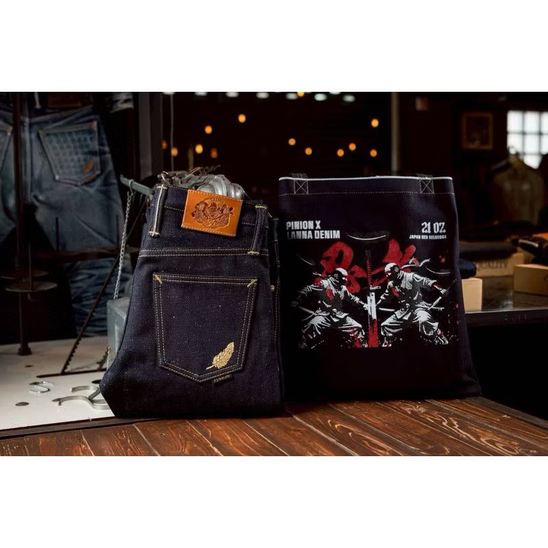 Japanese Brand 💥Pinion 21oz lion x Lanna snow small jeans Size US 29 - 1 Thumbnail