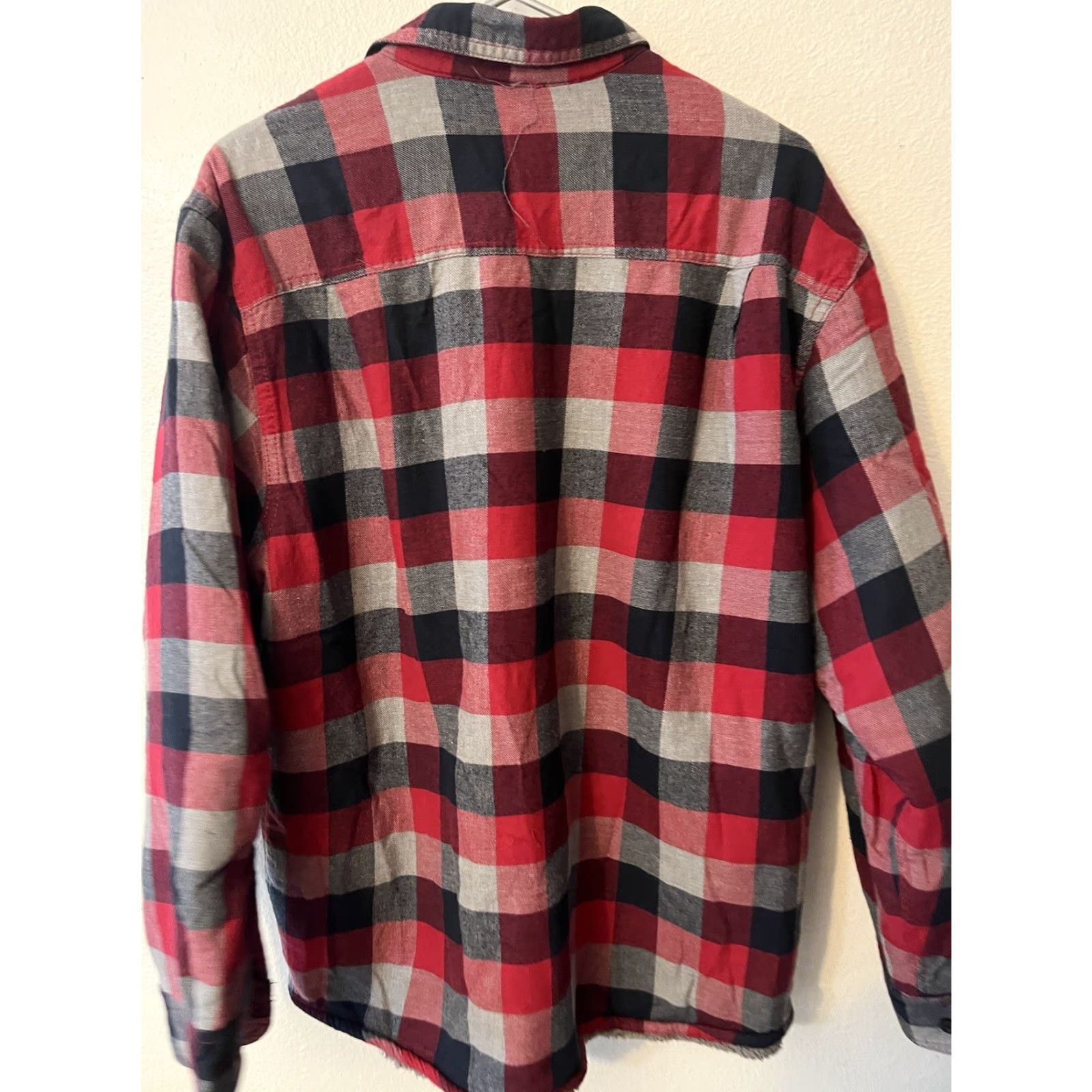 Wrangler VINTAGE Wrangler Jacket Large Red Plaid Sherpa Lined Flannel Shirt Shacket Heavy Mens Size US L / EU 52-54 / 3 - 2 Thumbnail