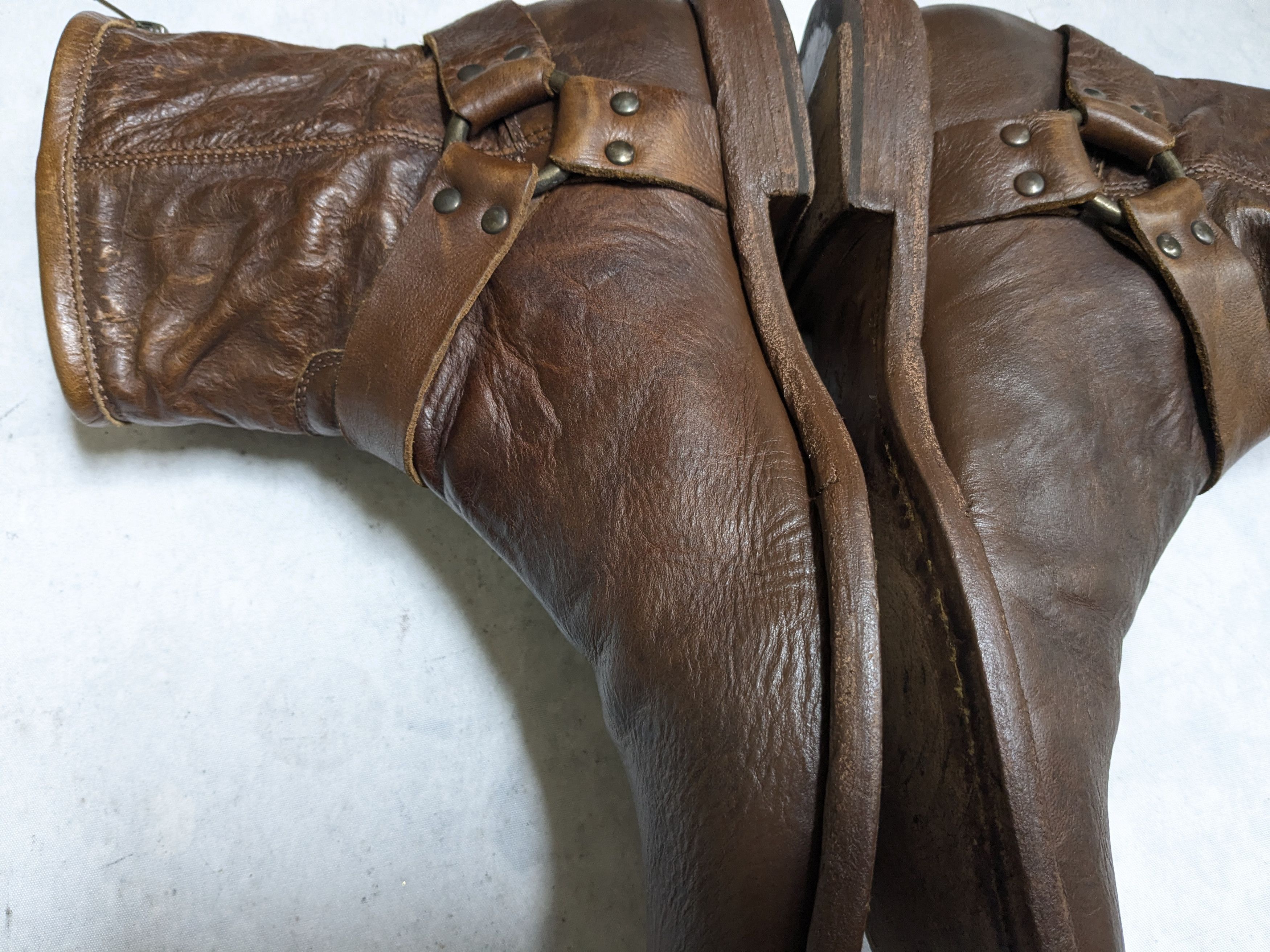 Frye Frye Harness Boots Brown 9 D Leather Back Zip Size US 9 / EU 42 - 14 Thumbnail