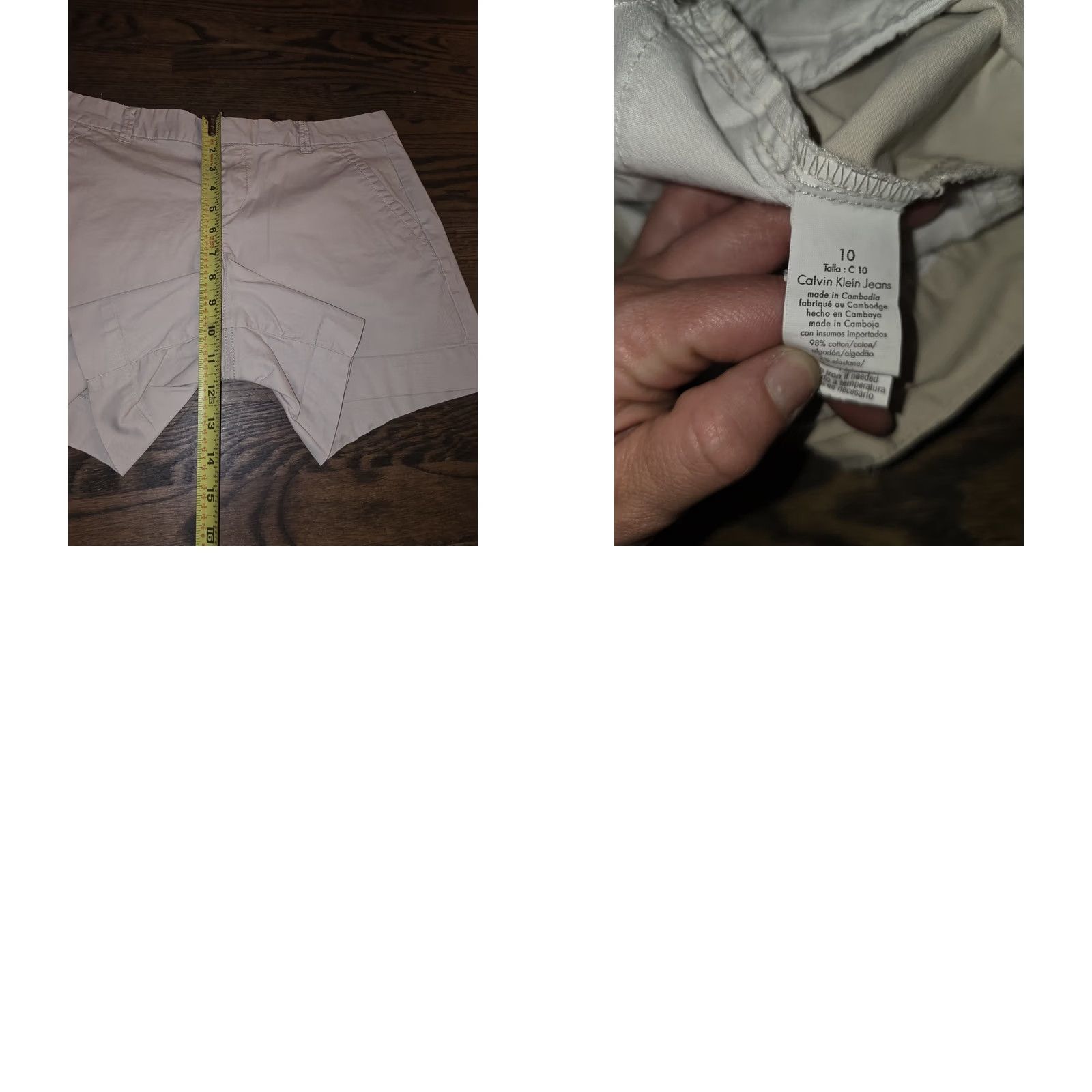 Calvin Klein CALVIN KLEIN White Stretch Cotton 3.5" Casual Summer Shorts Size 10 Women Woven Chino Linen Summer Casual Mens Womens Size 32" / US 10 / IT 46 - 8 Thumbnail