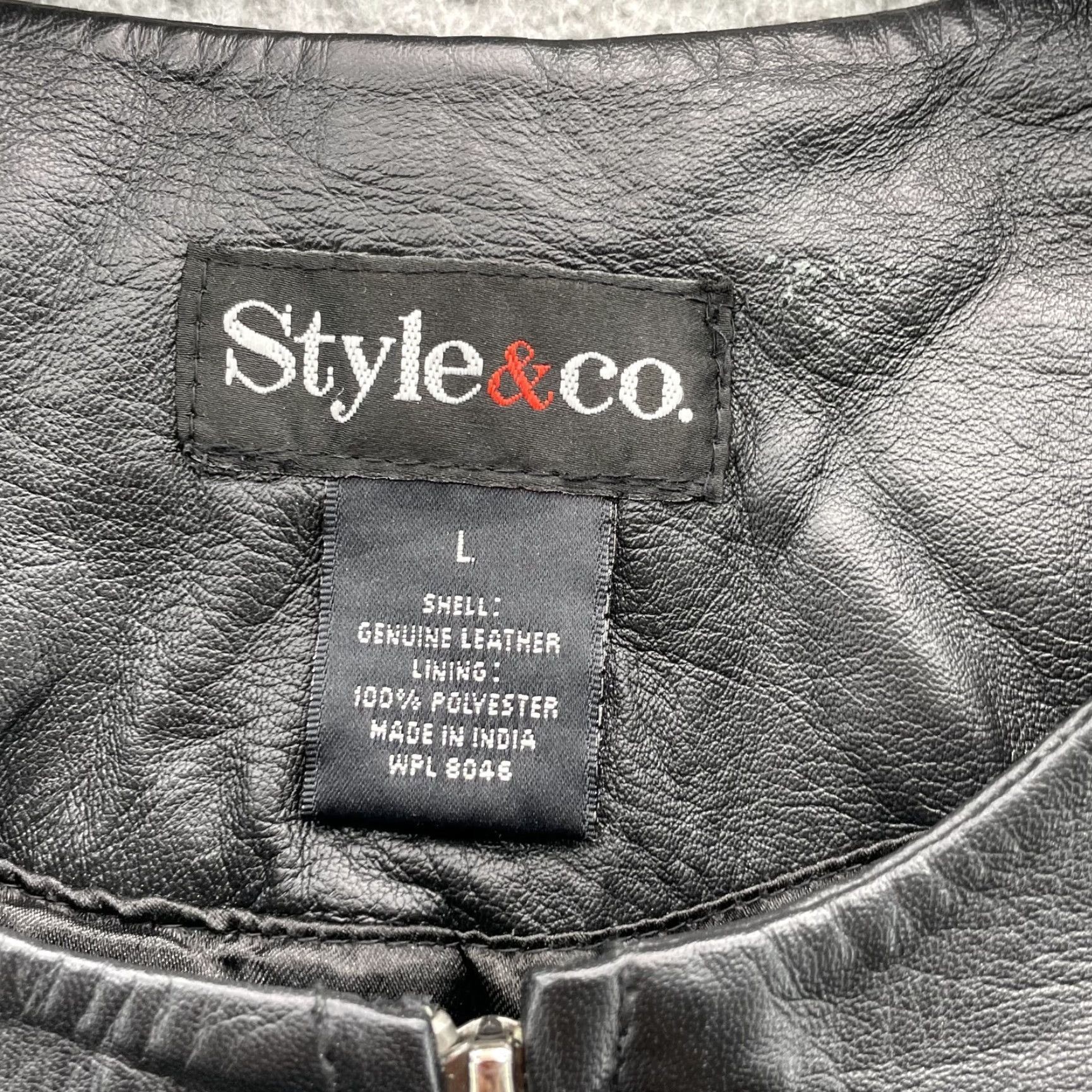 Vintage VINTAGE Style & Co. 100% Leather Moto Jacket Women's Large Black Y2k 70s Chic Office 90s Size L / US 10 / IT 46 - 3 Thumbnail