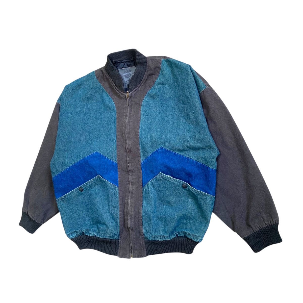 Japanese Brand × Vintage 💥 80s WATERSKY DENIM BOXY BOMBER JACKET Size US M / EU 48-50 / 2 - 2 Thumbnail