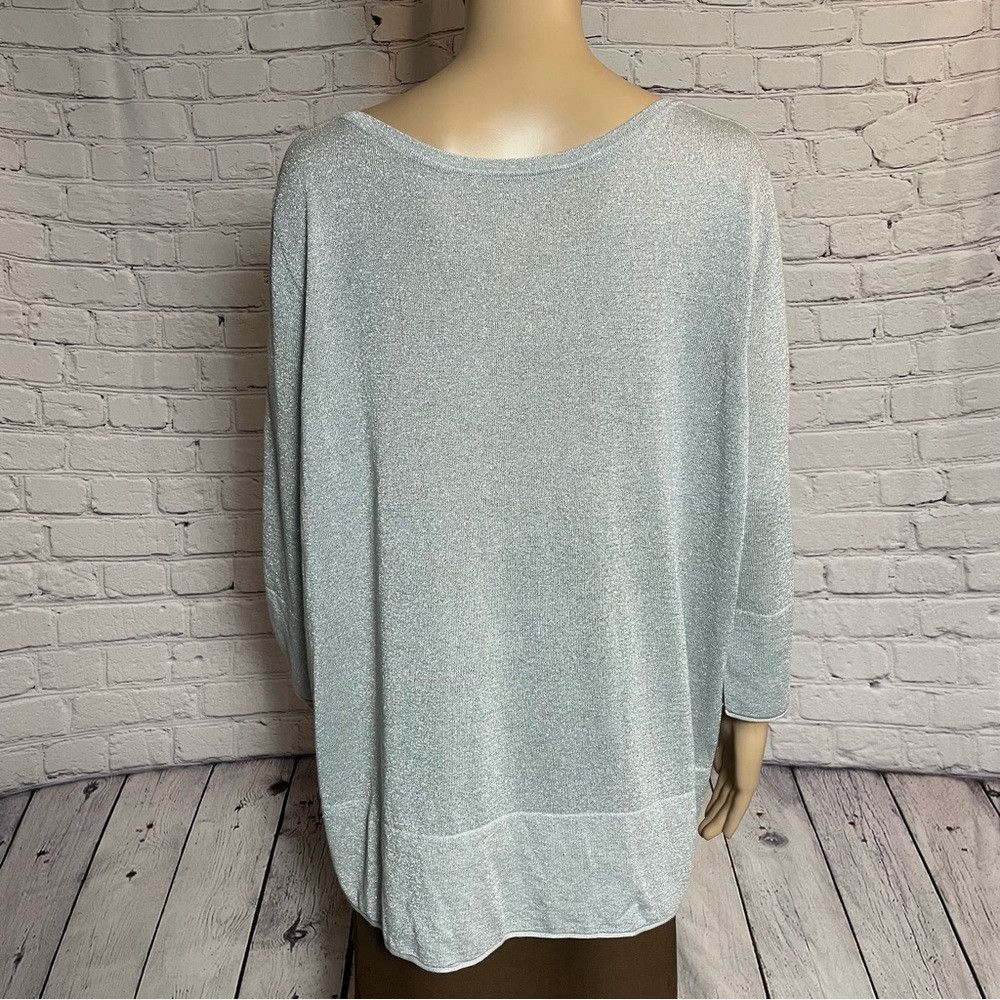 Other NWT New Basler Metallic Sparkle Viscose Knit 3/4 Sleeve Top Size 3XL / US 20-22 - 4 Thumbnail
