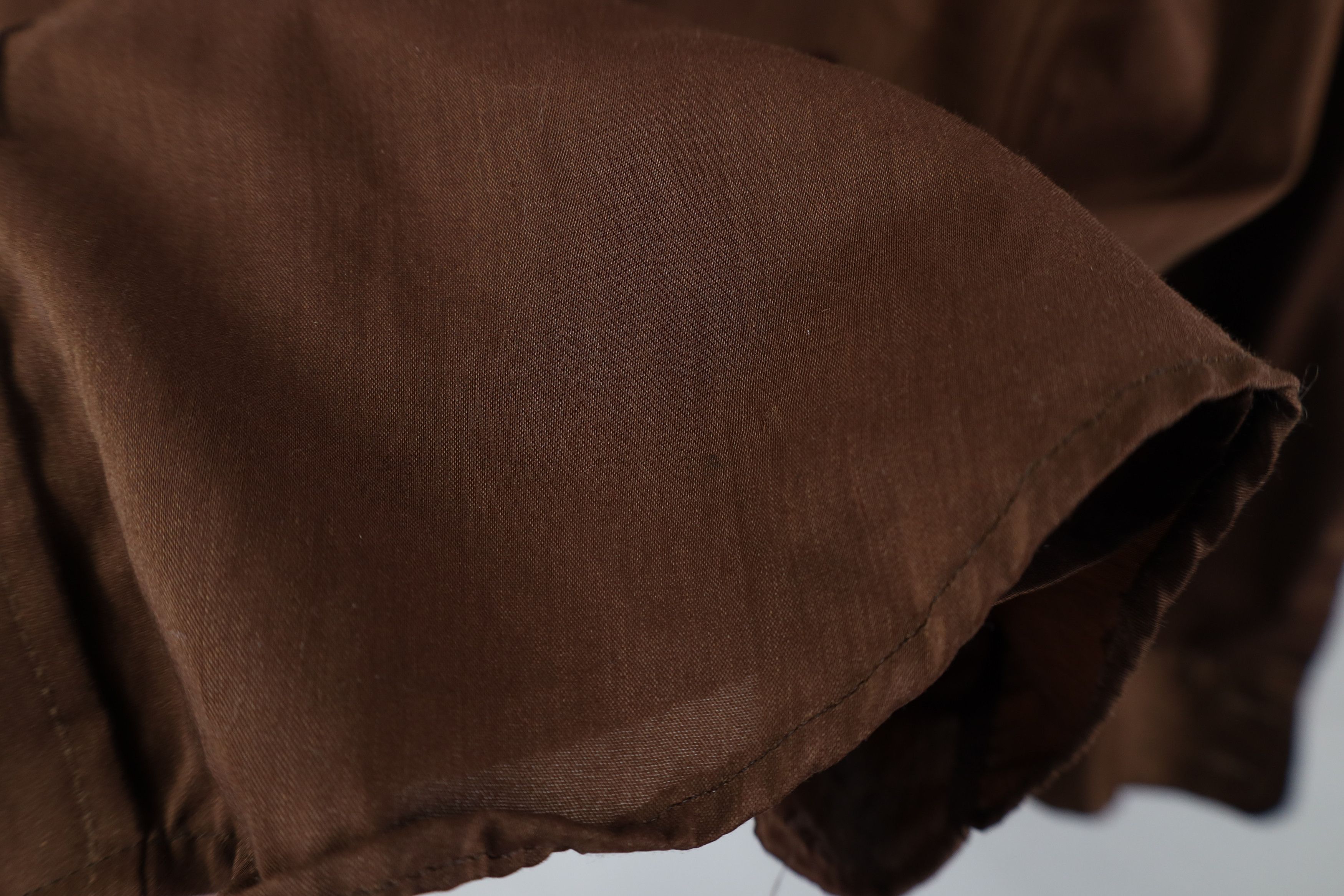 Vintage Vintage 70s Streetwear Thin Dagger Collar Button Shirt Brown Size US L / EU 52-54 / 3 - 8 Thumbnail